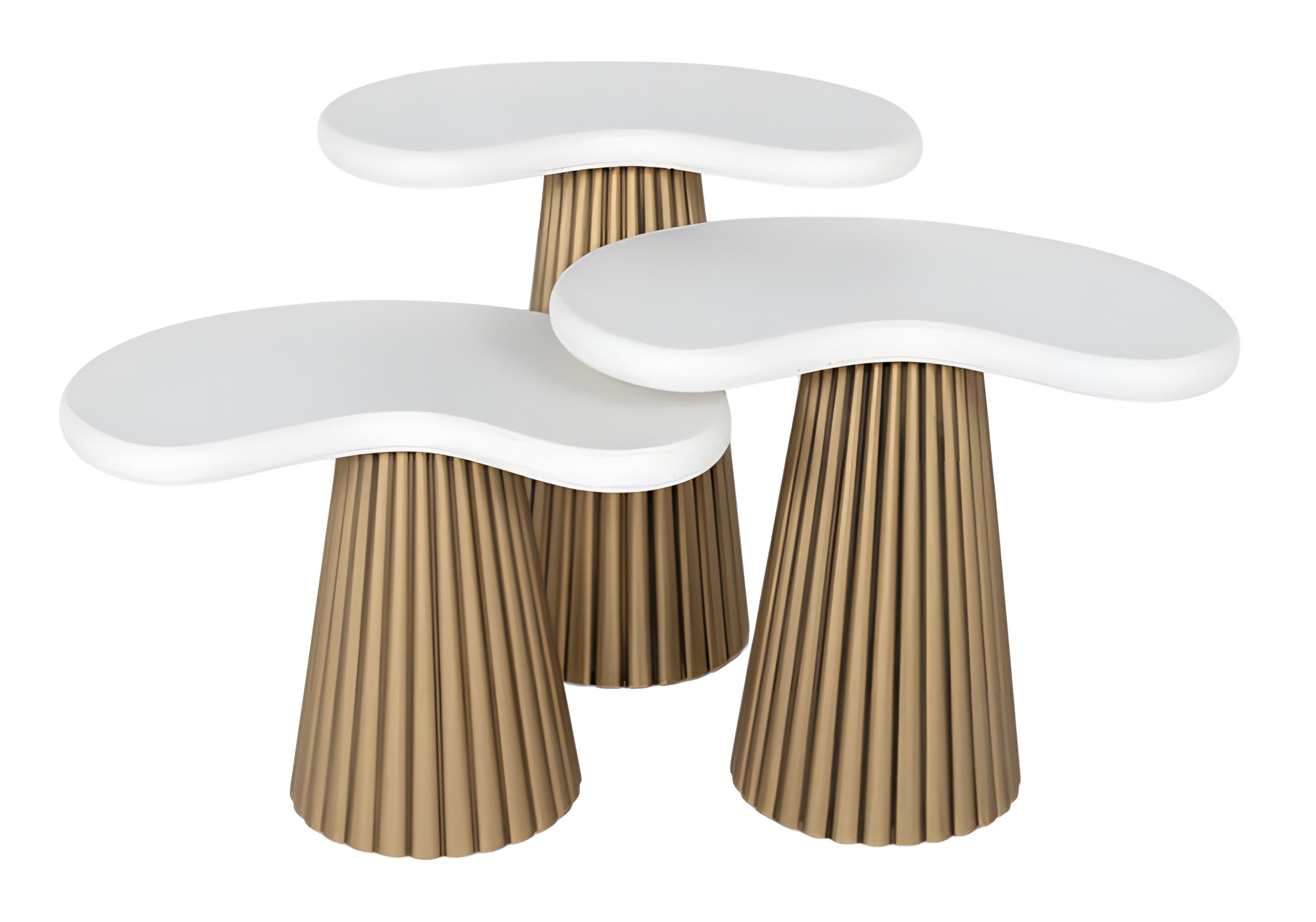 Xlmoebel Satztisch Weißer Holz Beistelltisch modernes Design, Made in Europa