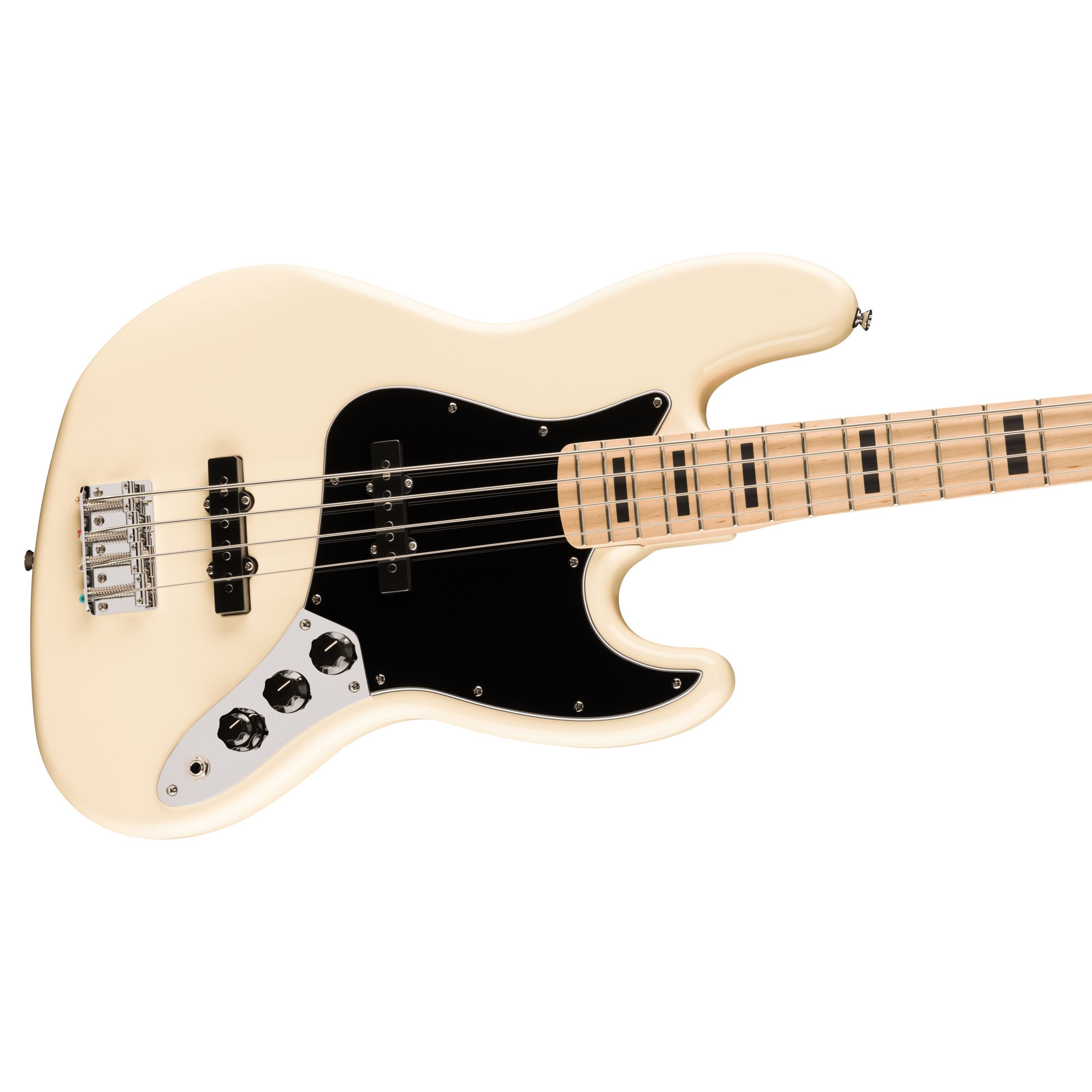 Squier E-Bass, E-Bässe, 4-Saiter E-Bässe, Affinity Active Jazz Bass Olympic White - E-Bass