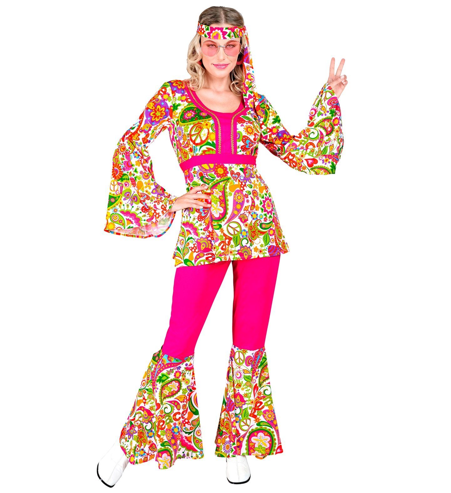 Widmann S.r.l. Kostüm Hippie Kostüm 'Peace & Paisley' für Damen, Anzug