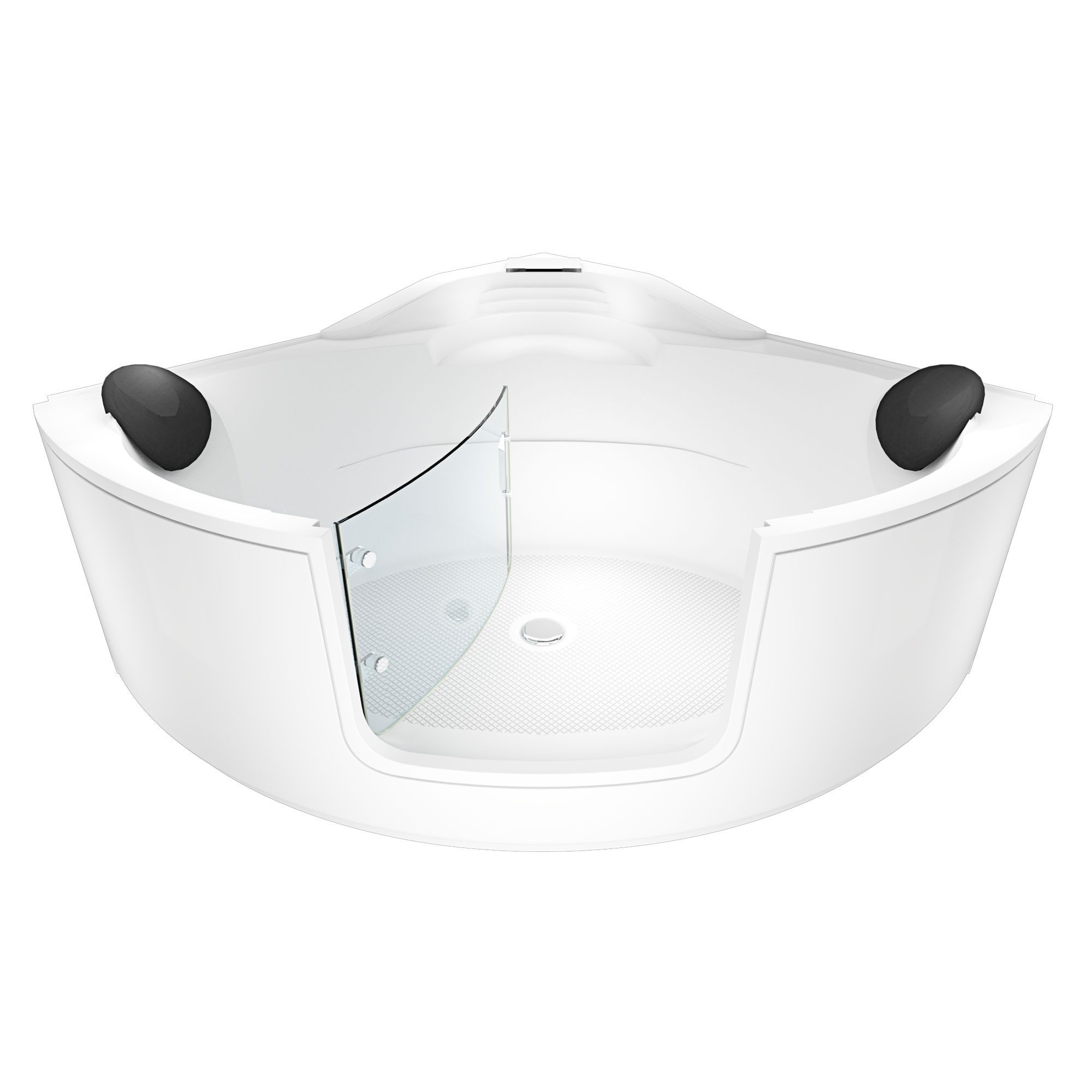 AcquaVapore Badewanne AcquaVapore Pool Badewanne Eckwanne Wanne S60-ALL 140x140cm mit Tür, (1-tlg), mit Ablaufgarnitur