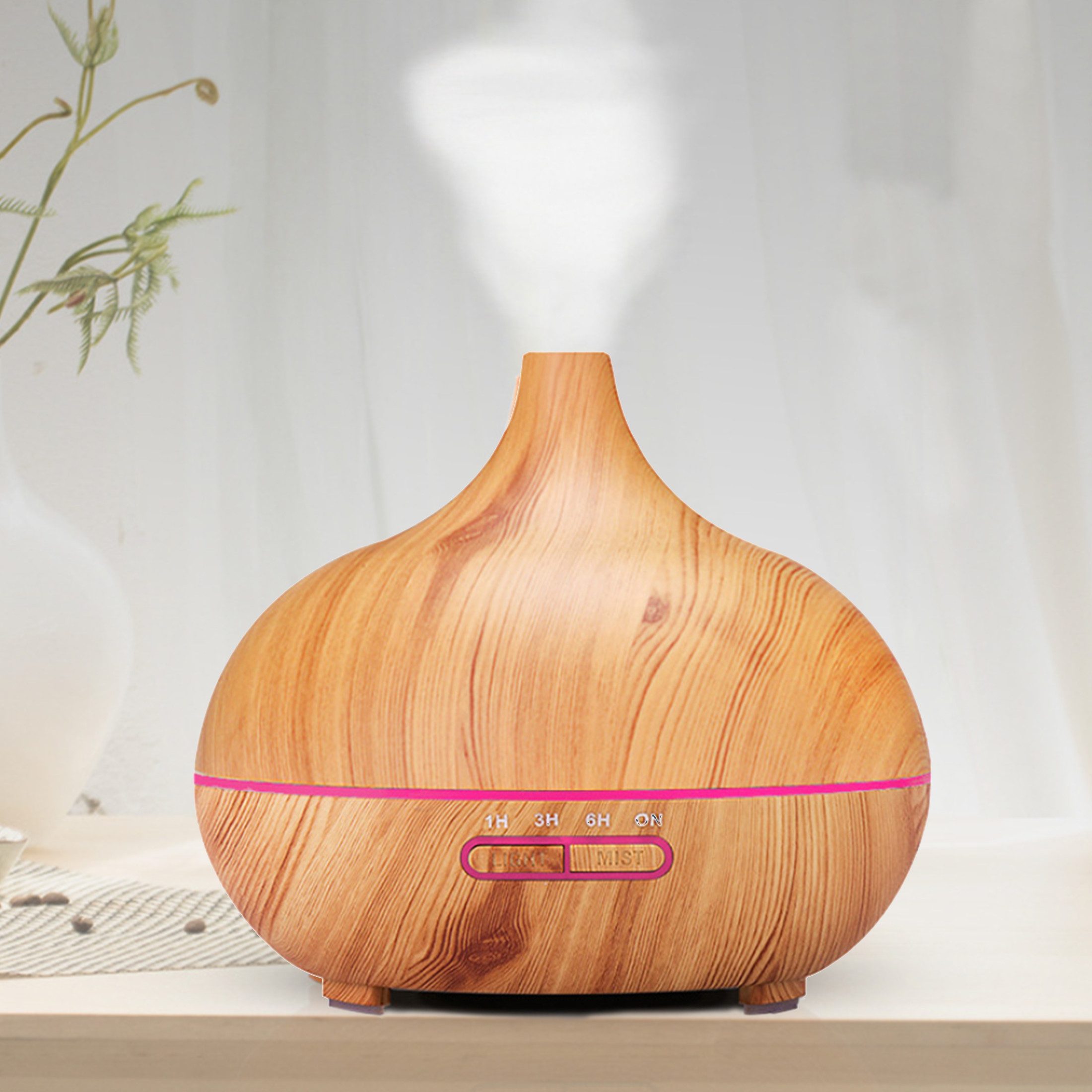 YINDN Diffuser 7 Farbwechsel Aroma, Ultraschall-Vergeber mit 500ml Wassertank, Diffusor mit 3-Gang-Timer, Ultraschall-Duftspender, für Schlafzimmer