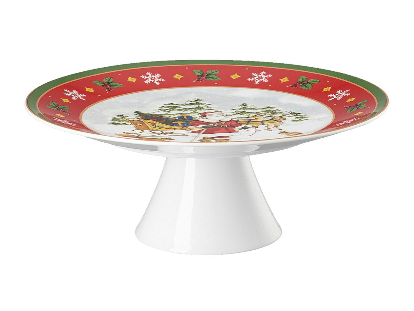 Hutschenreuther Tortenplatte Happy Wintertime Tortenplatte auf Fuß groß, Porzellan, (Platten), Platten