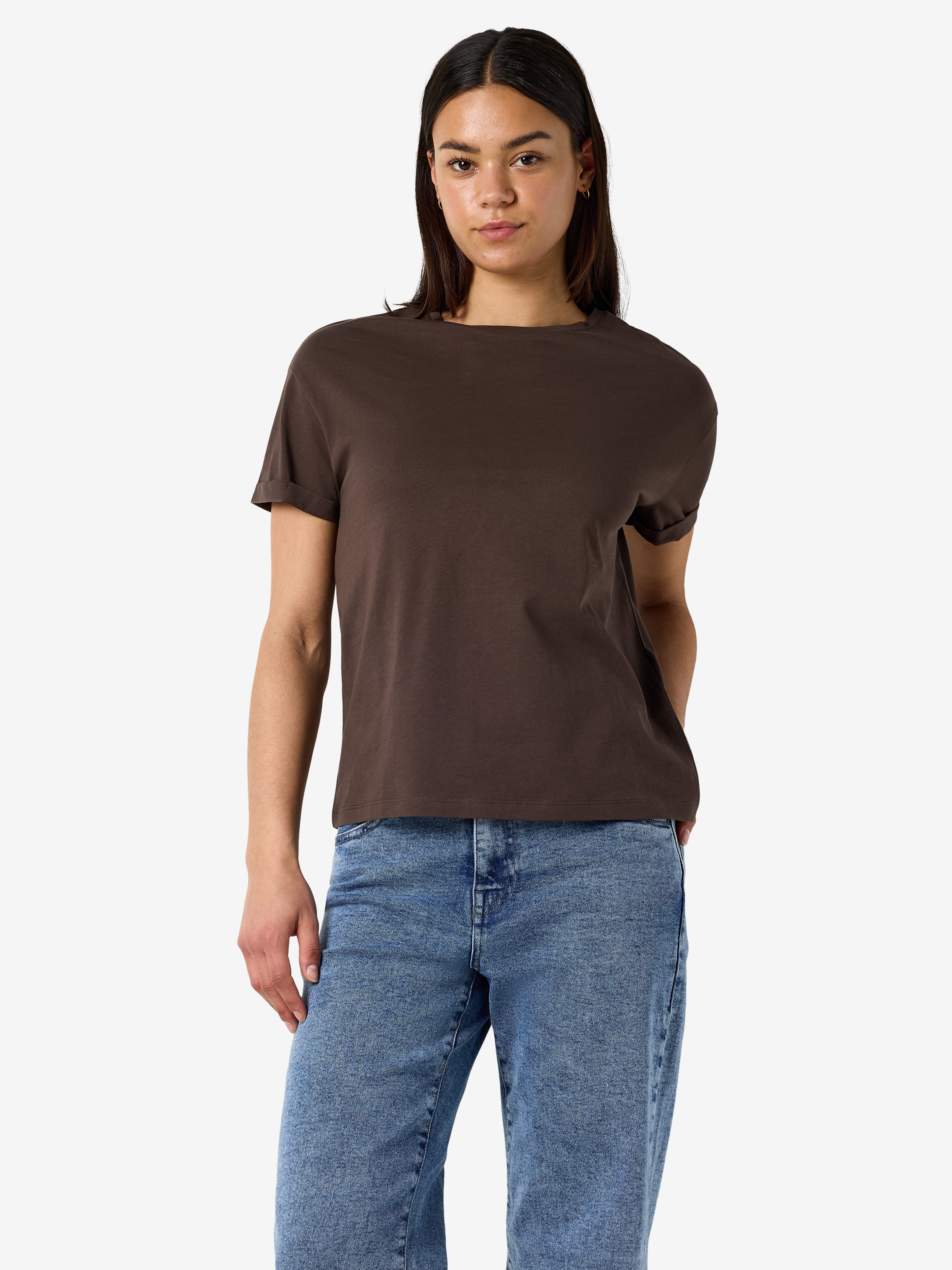 Noisy may Kurzarmshirt NMBRANDY S/S TOP NOOS Baumwolle, regular fit