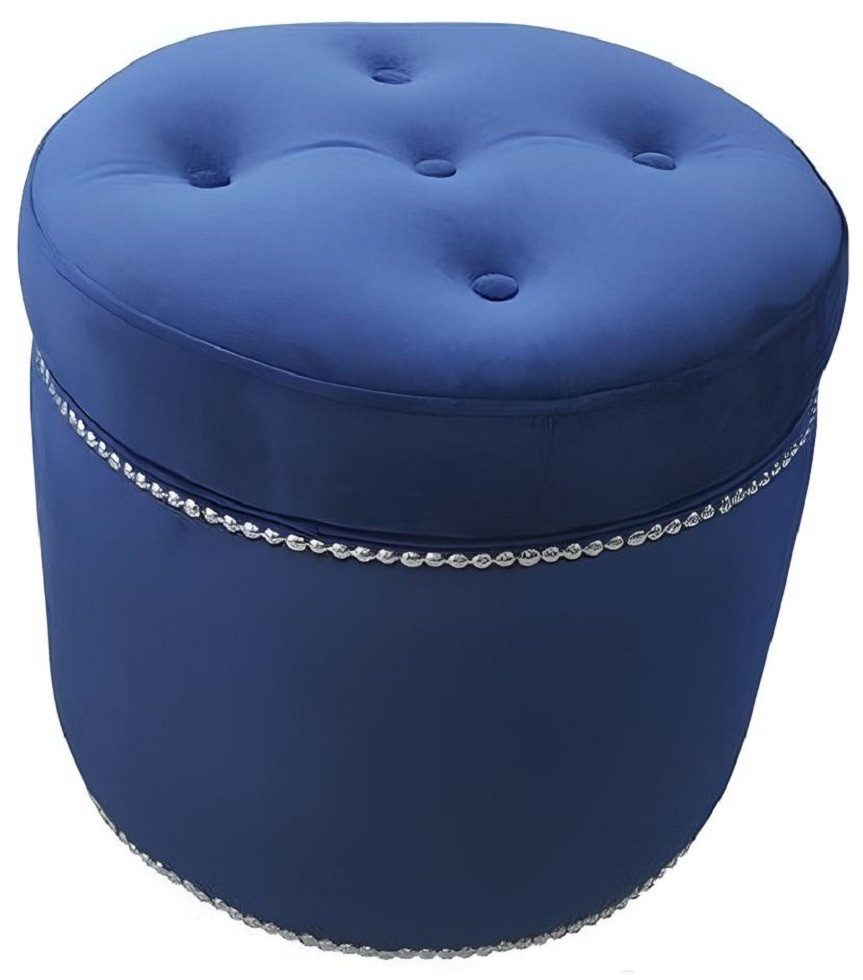 JVmoebel Pouf Chesterfield Pouf aus Stoff in elegantem Blauton als Sitzhocker, Made in Europa