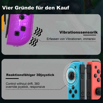 Tadow switch joy-con bluetooth kabellos links/rechts joystick spiele Gamepad (Doppelter Satz, Kraftrückkopplung, Vibrationssensorik,3D-Joysticks,die nicht schwimmen)