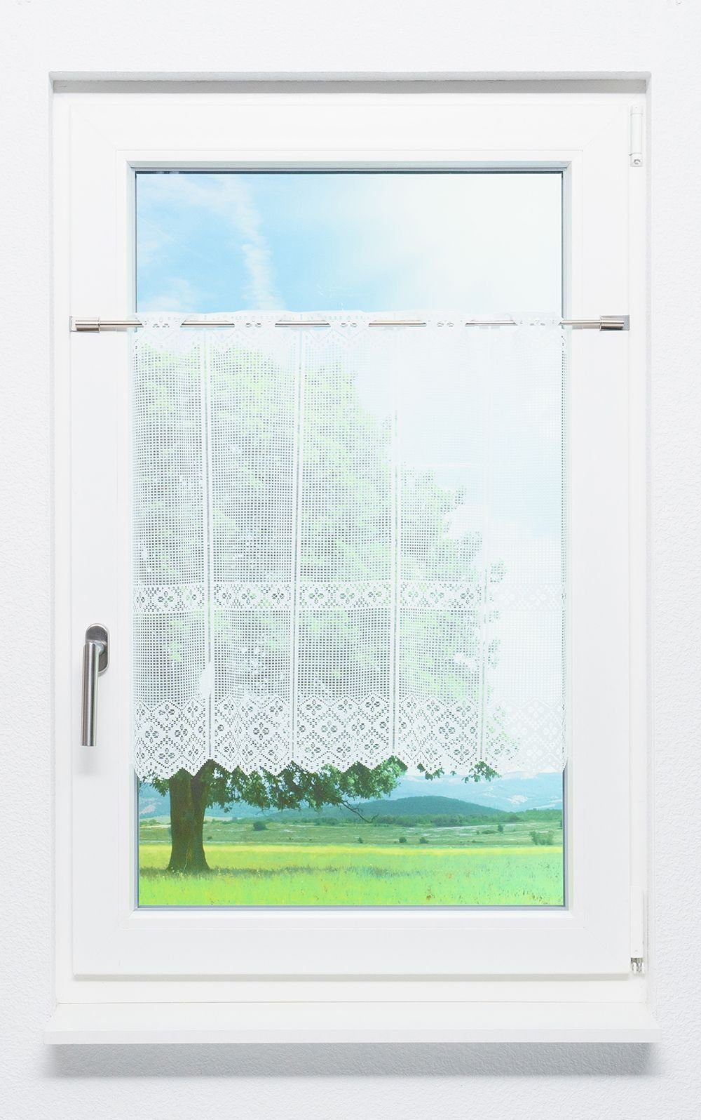 LYSEL® Scheibengardine Kleeblatt Design (1 St), transparent, HxB 60x40.5cm