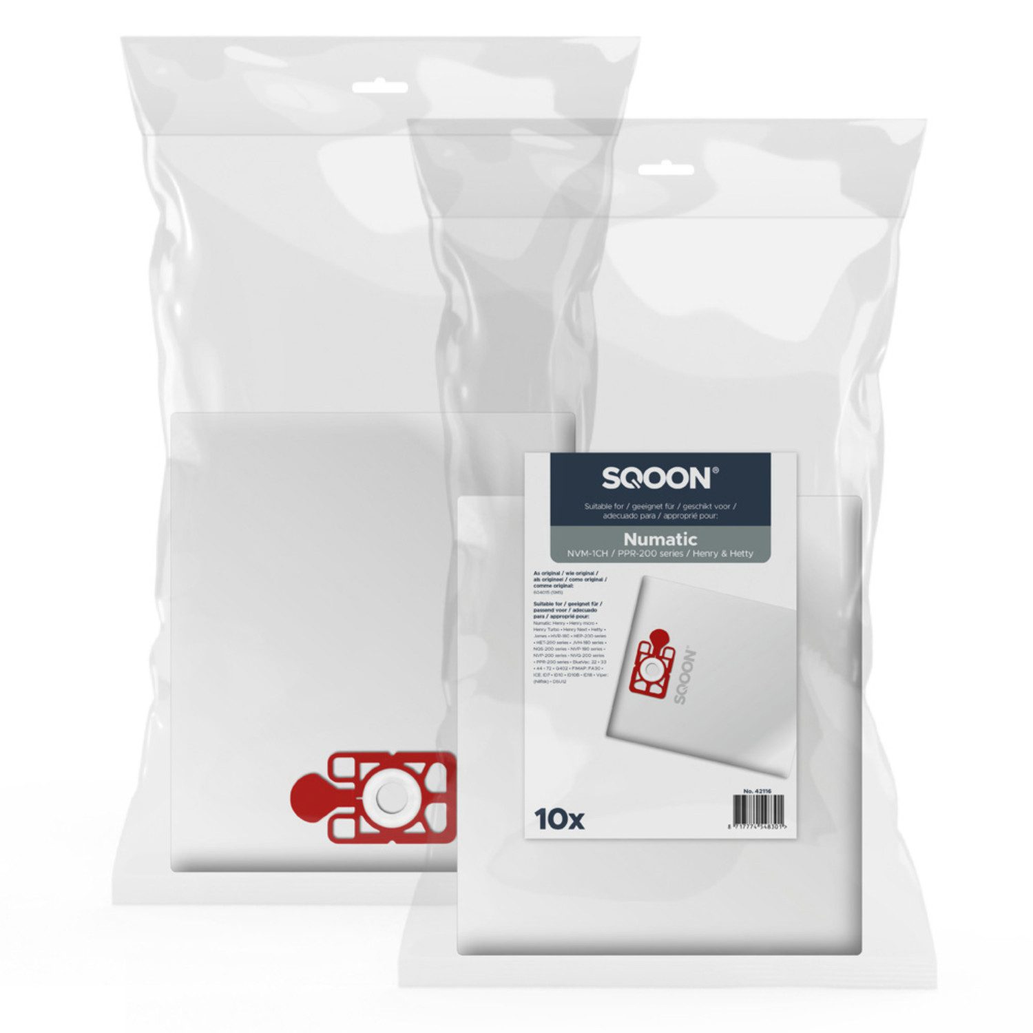 SQOON Staubsaugerbeutel passend für Numatic NVM-1CH Henry/James, passend für Numatic, 20 St., 20er Pack