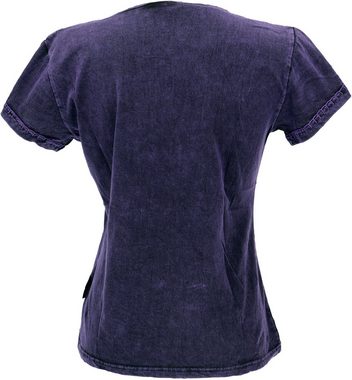 Guru-Shop T-Shirt Boho T-Shirt mit Mandaladruck, Stonewashed.. alternative Bekleidung, Festival, Ethno Style