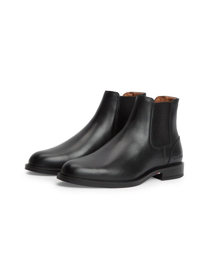 Tommy Hilfiger CORPORATE DRESSY LTH CHELSEA Chelseaboots Stiefelette, Businessboots mit Used Finish