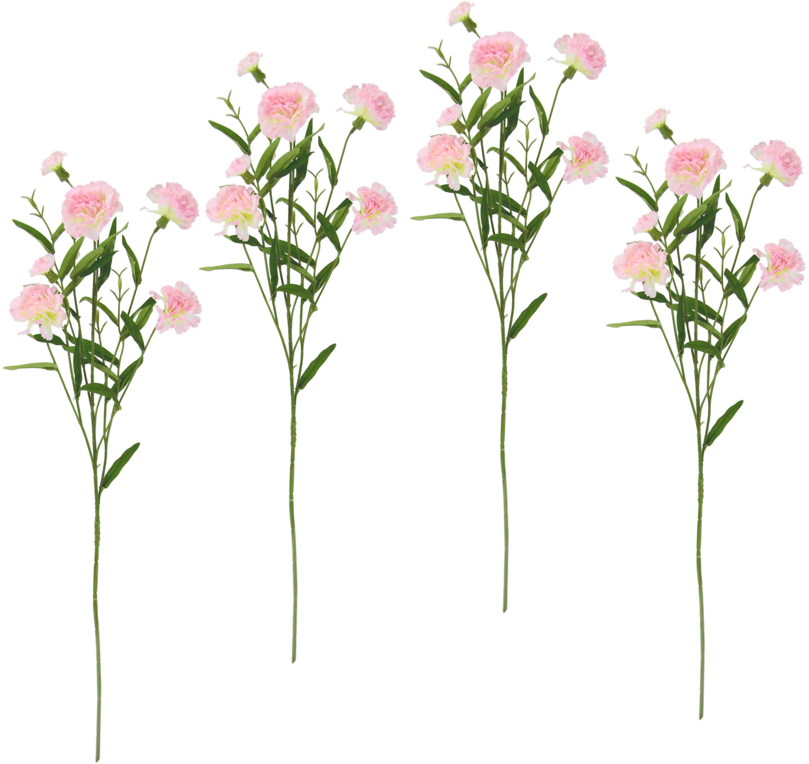 Kunstblume Nelke, I.GE.A., Höhe 71 cm, 4er Set künstliche Blumen, Stielblume hellrosa | Kunstblumen