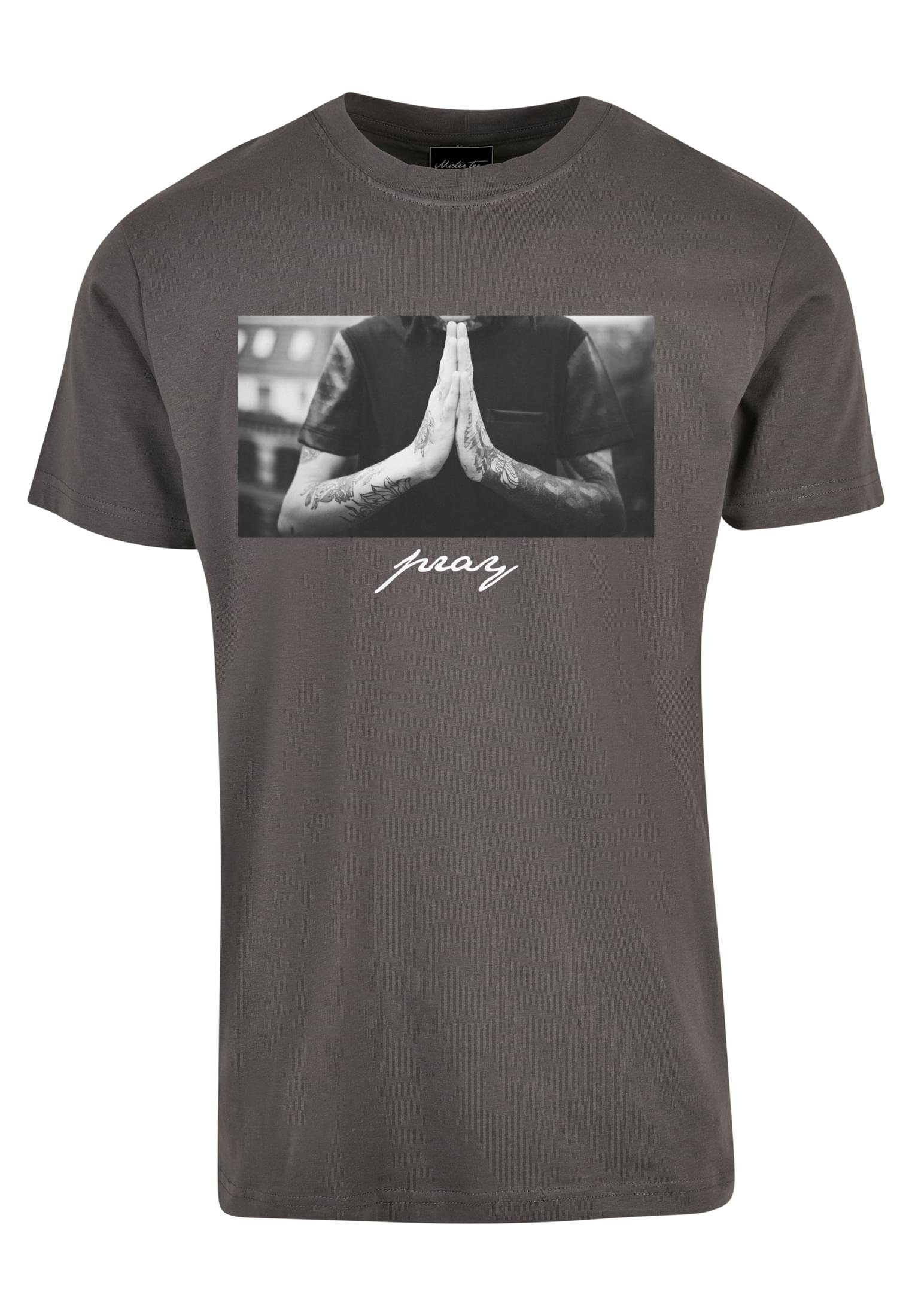 MisterTee T-Shirt Herren Pray Tee (1-tlg) darkshadow