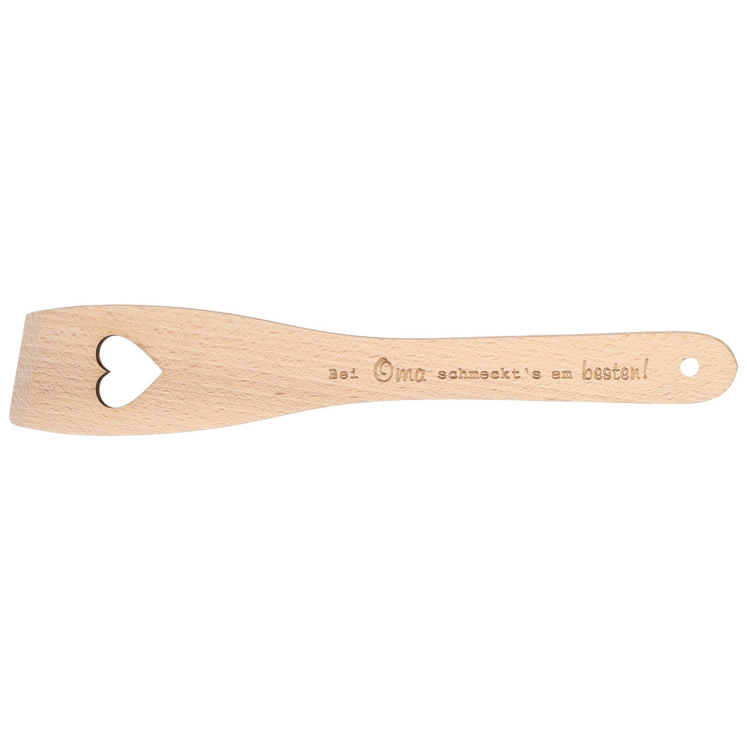 Spruchreif® Pfannenwender Pfannenwender aus Holz mit Herz und Gravur · Geschenk für Mama und Oma
