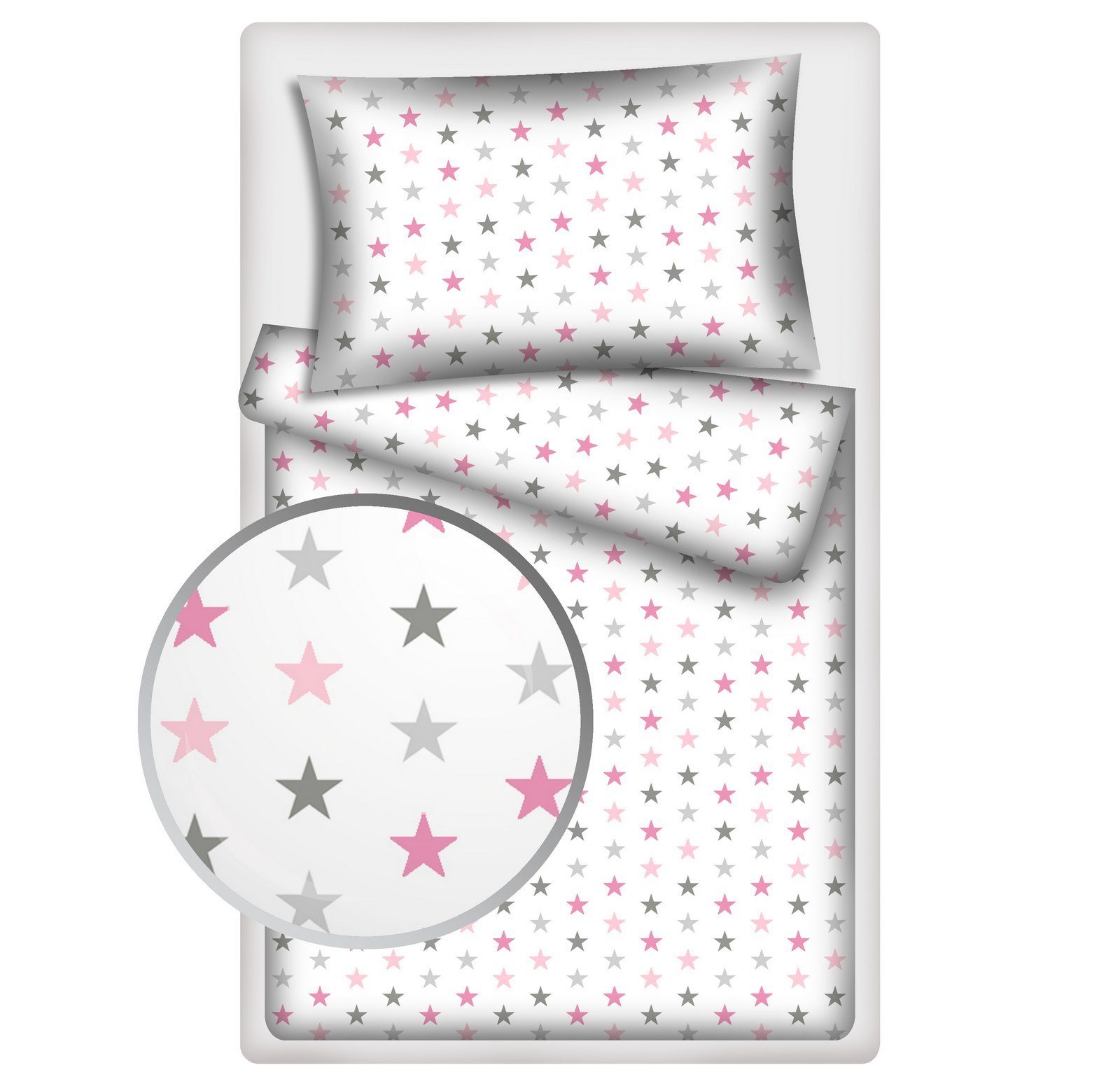 KiGATEX Kinderbettwäsche Stars 100% Baumwolle 40x60/100x135 günstig online kaufen