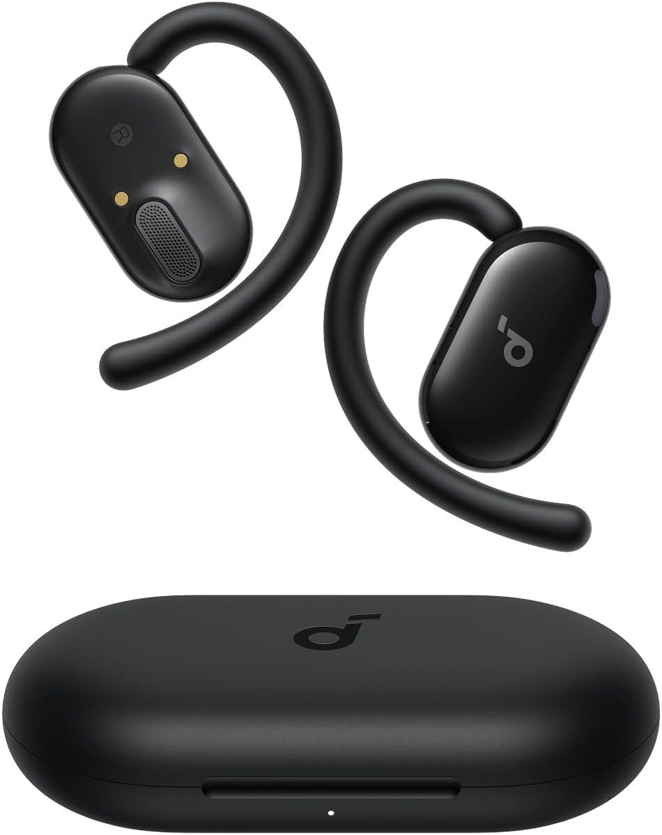 Anker soundcore by Anker V20i verstellbare Ohrhaken, BT 5.4 Open-Ear-Kopfhörer (Google Assistant, Siri, KI-gestützte Geräuschunterdrückung, BassUp™-Technologie)