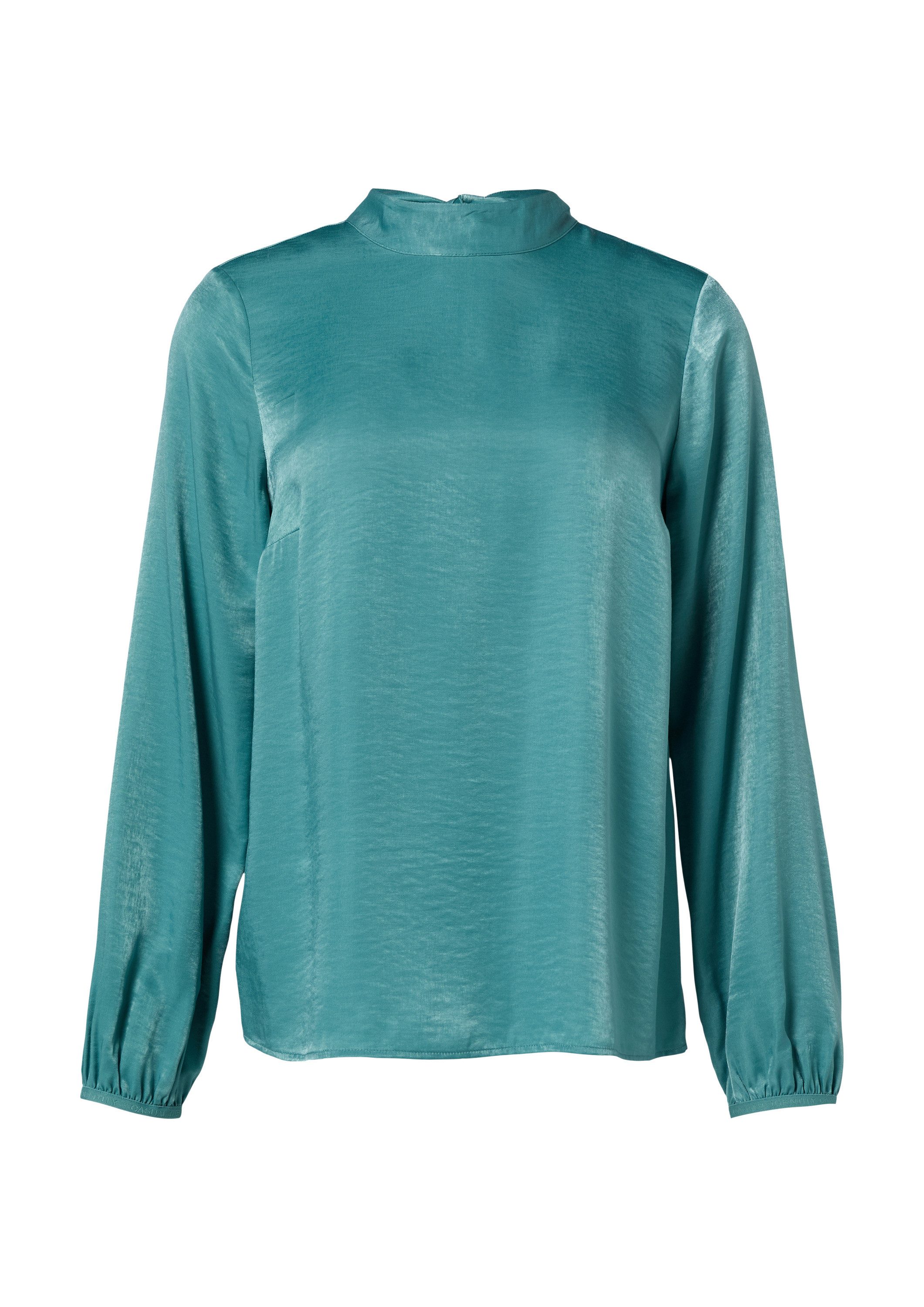 comma Langarmbluse Bluse Viskosemix-Bluse mit Bindedetail günstig online kaufen