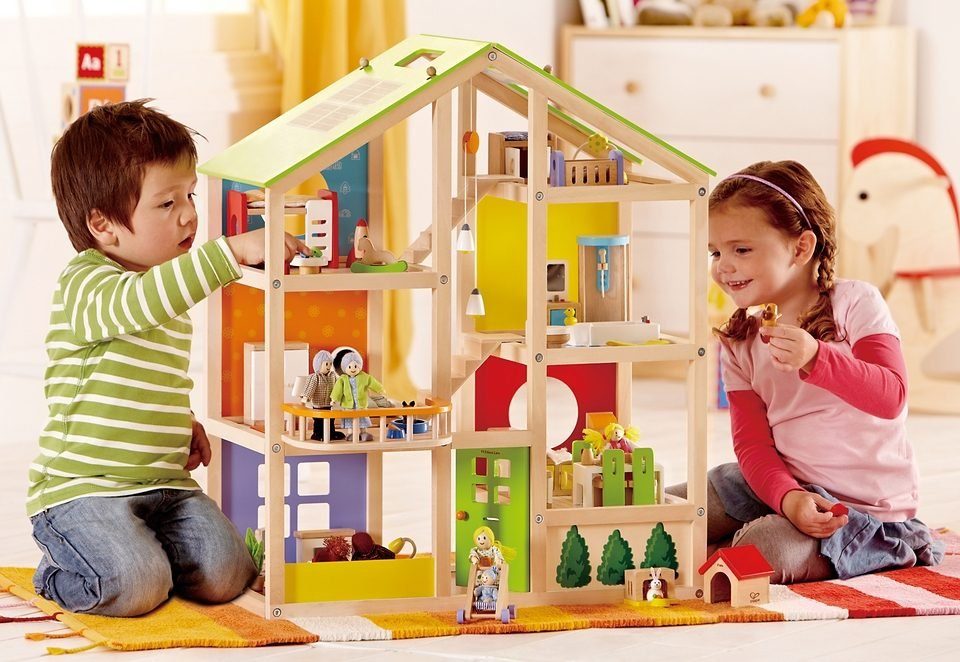 Hape Puppenhaus Vierjahreszeiten, inkl. Puppenmöbel günstig online kaufen