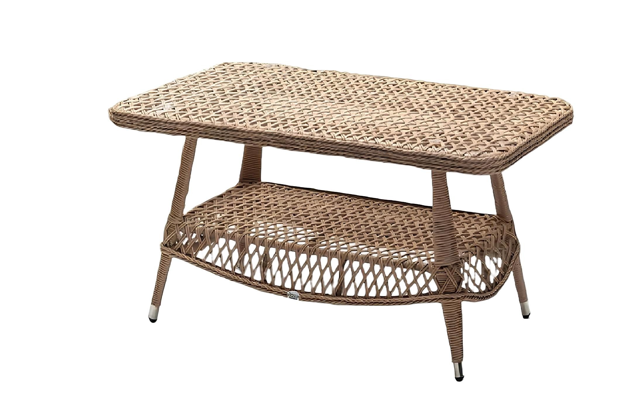 Xlmoebel Gartentisch Beiger Rattan Kaffeetisch im modernen Design (Couchtisch), Hergestellt in Europa
