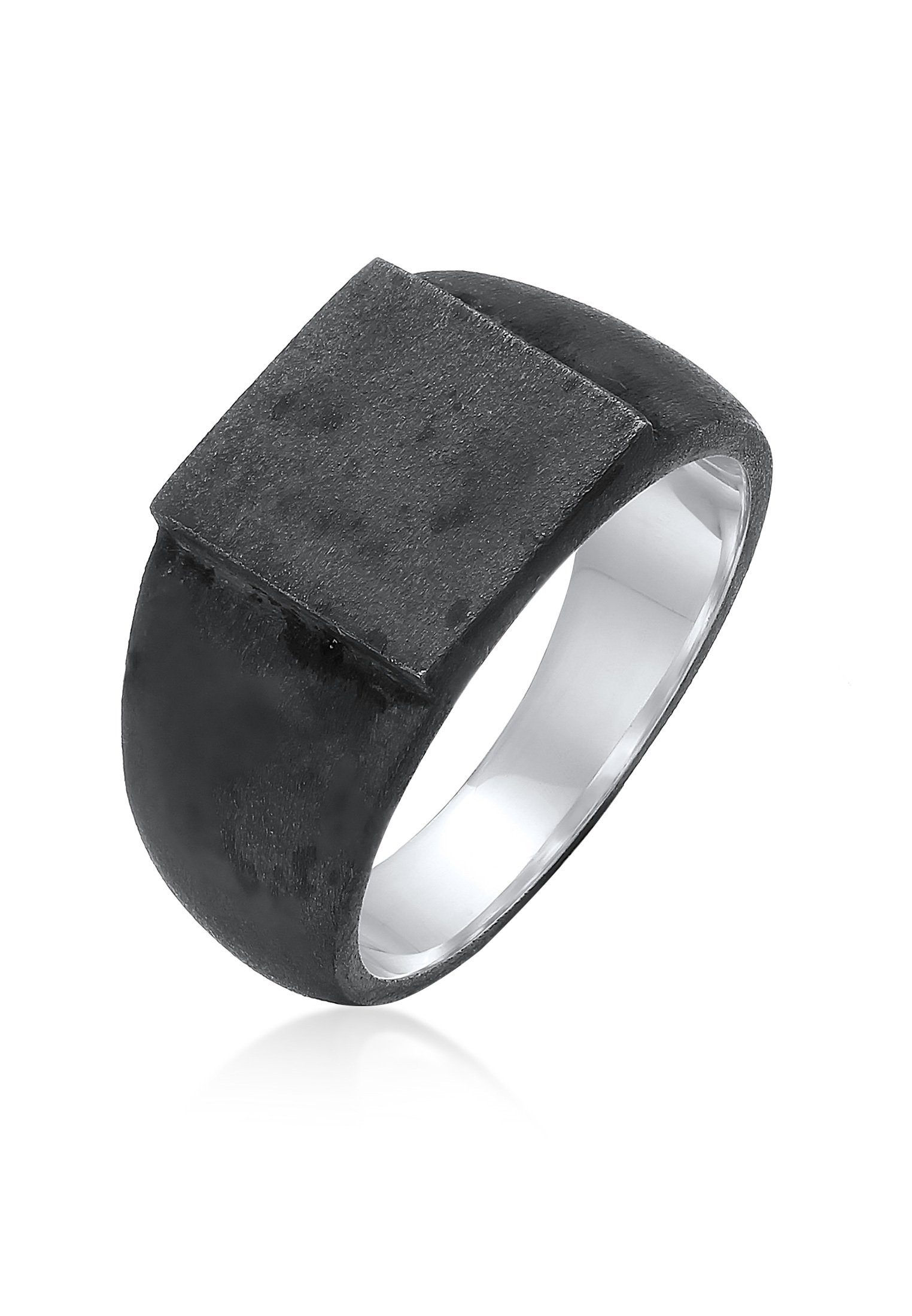 Kuzzoi Siegelring Herren Siegelring Rechteckig Klassik 925 Silber