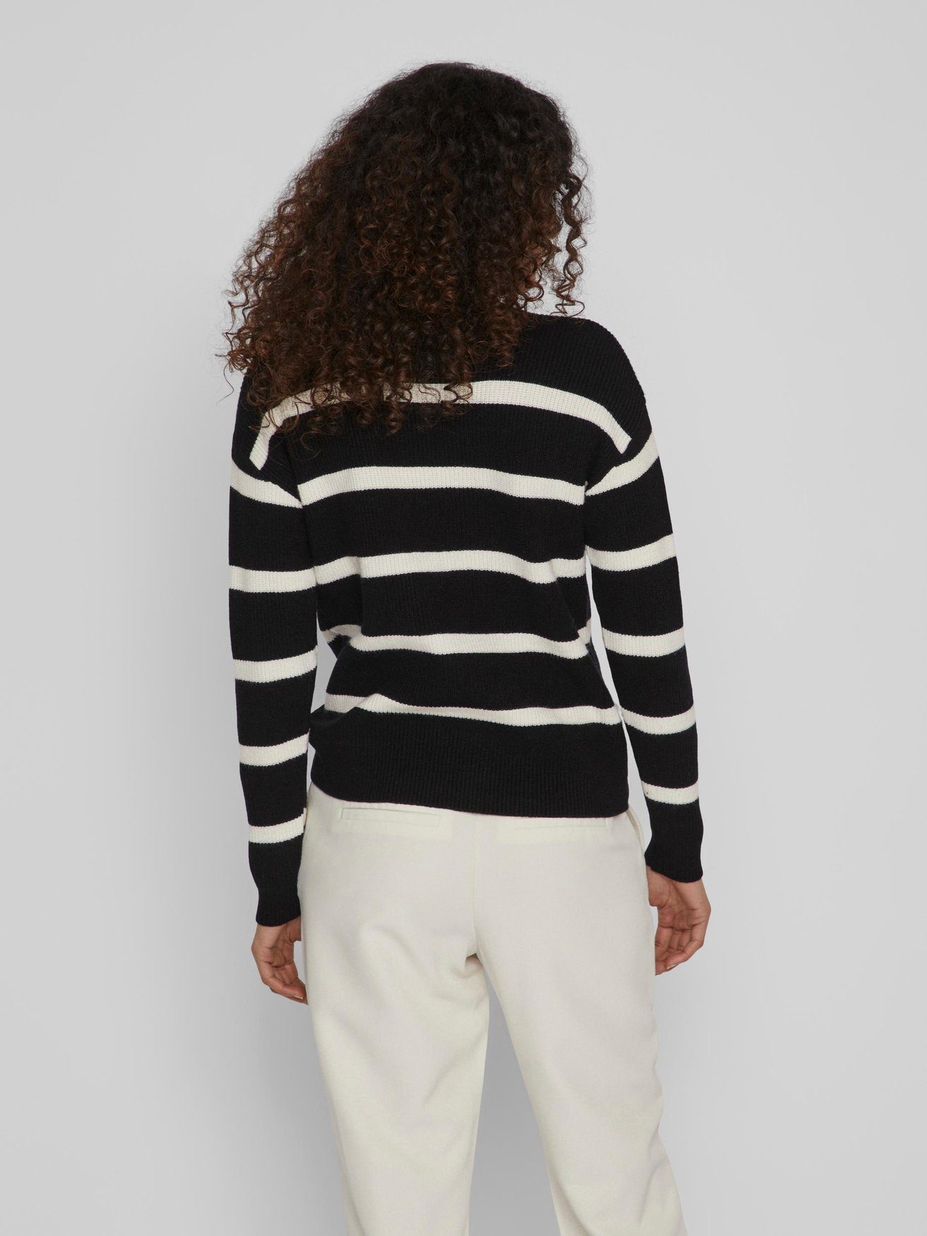 Vila Strickpullover Streifen Strickpullover Stehkragen VIRIL günstig online kaufen
