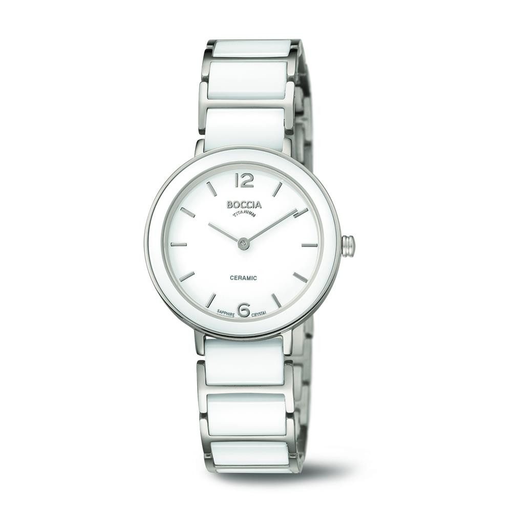 Quarzuhr Boccia Damen Uhr 3311-01 Keramik weiß