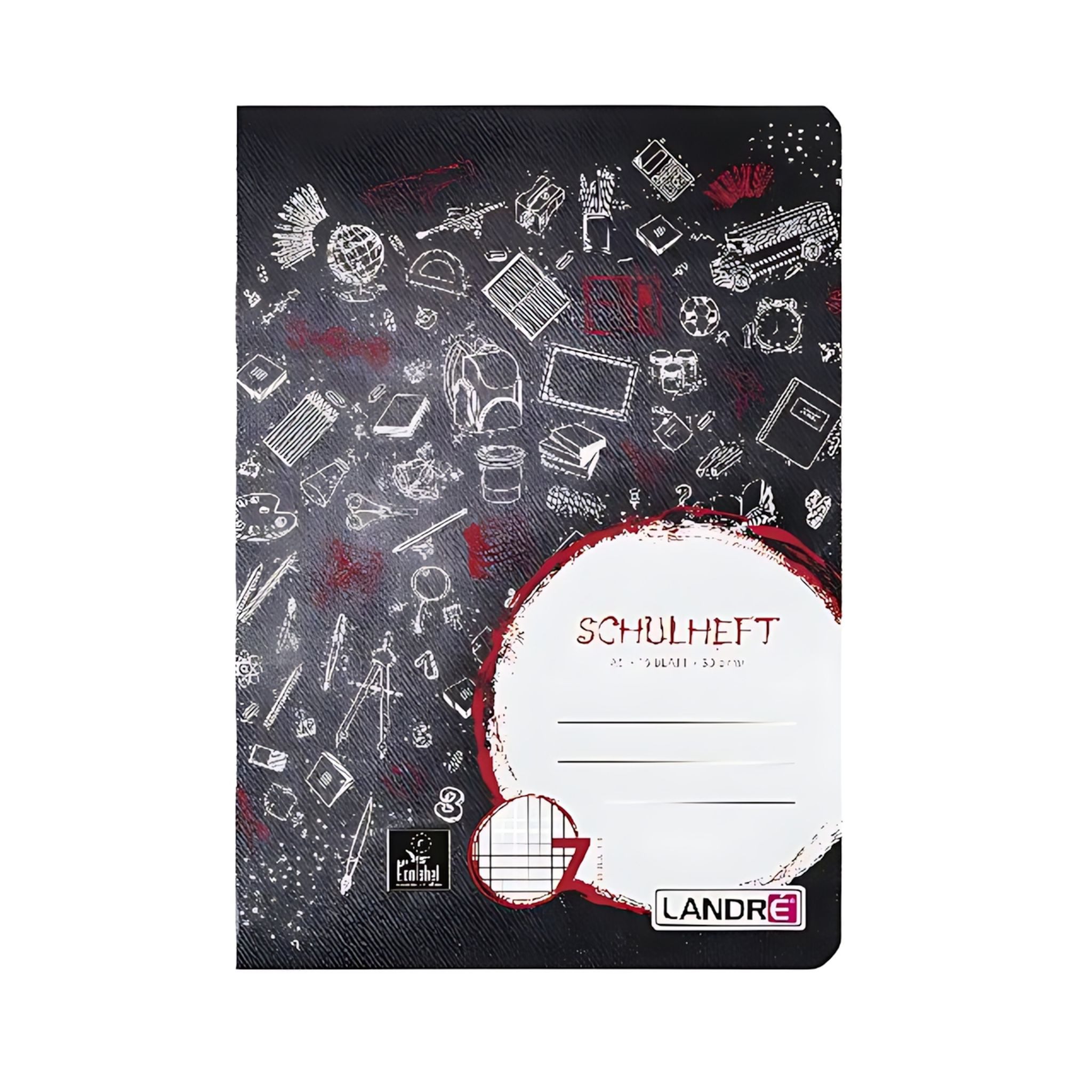 LANDRE Schulheft LANDRÉ Schulheft A5, 16 Blatt, 80 g/m², Lineatur 7 (kariert 7 mm)