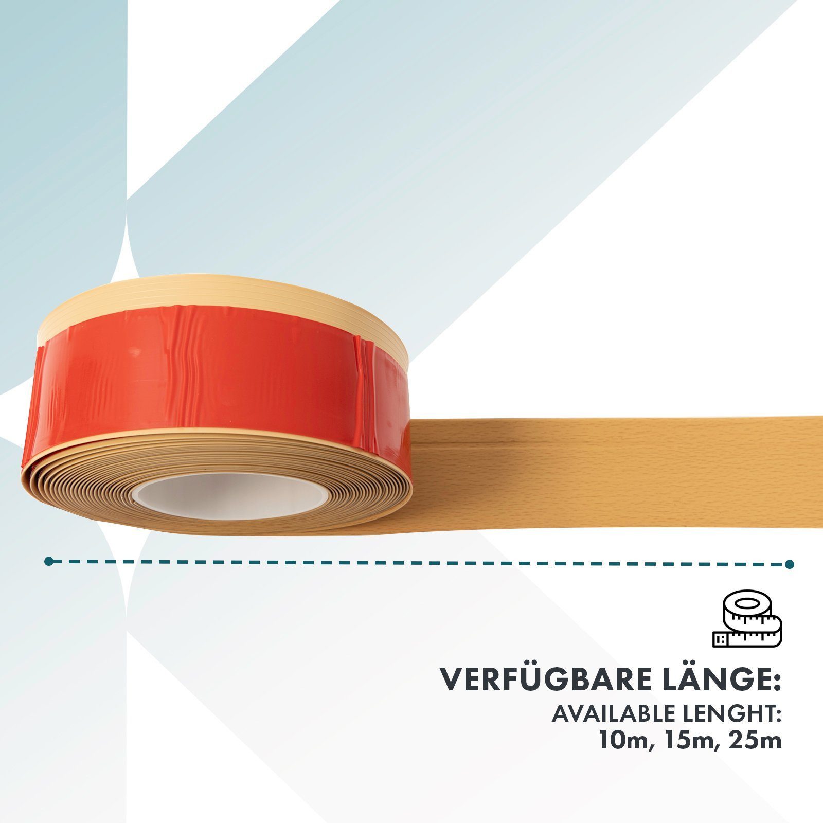 Floordirekt Sockelleiste selbstklebend Oslo – flexible PVC Leiste zum Kleben, starker Halt, L: 1000 cm, individuell zuschneidbar, einfache Montage, 10m in Buche-Hell