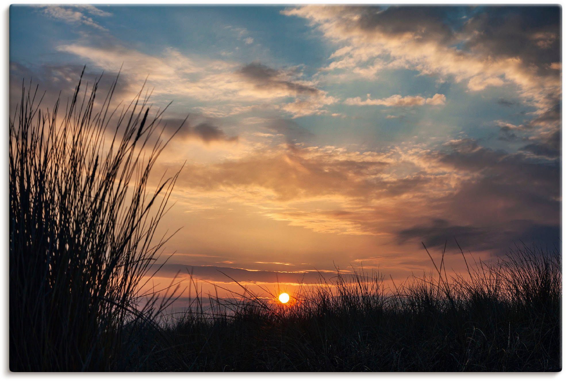 Artland Wandbild Sonnenuntergang an Ostsee, vom Küste -aufgang der St), (1 Poster Sonnenuntergang Größen oder Bilder & in Alubild, als versch. Leinwandbild, Wandaufkleber