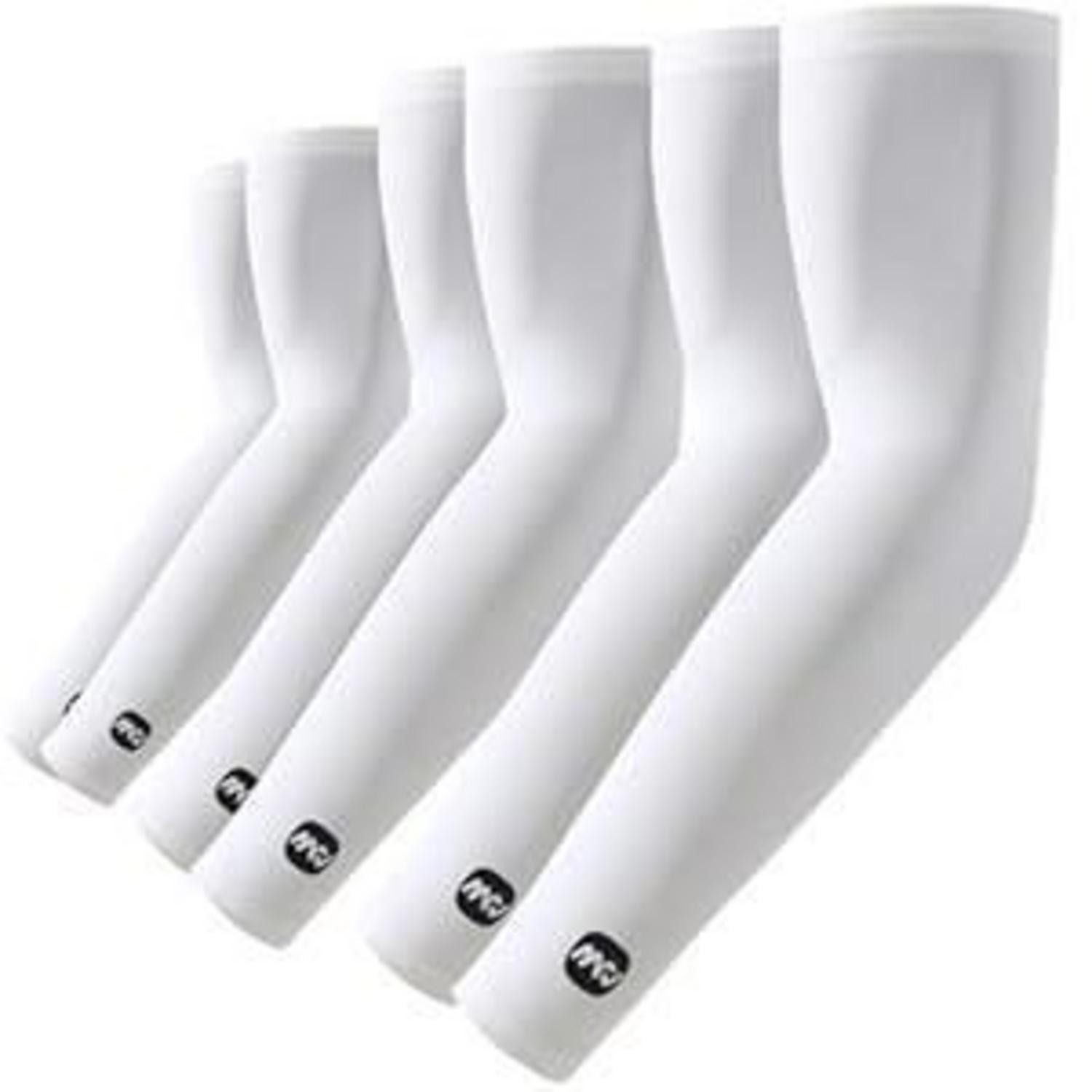 LuxusKollektion Armlinge Arm Sleeves Kühlend UV Schutz 3 Paar Weiss XXL