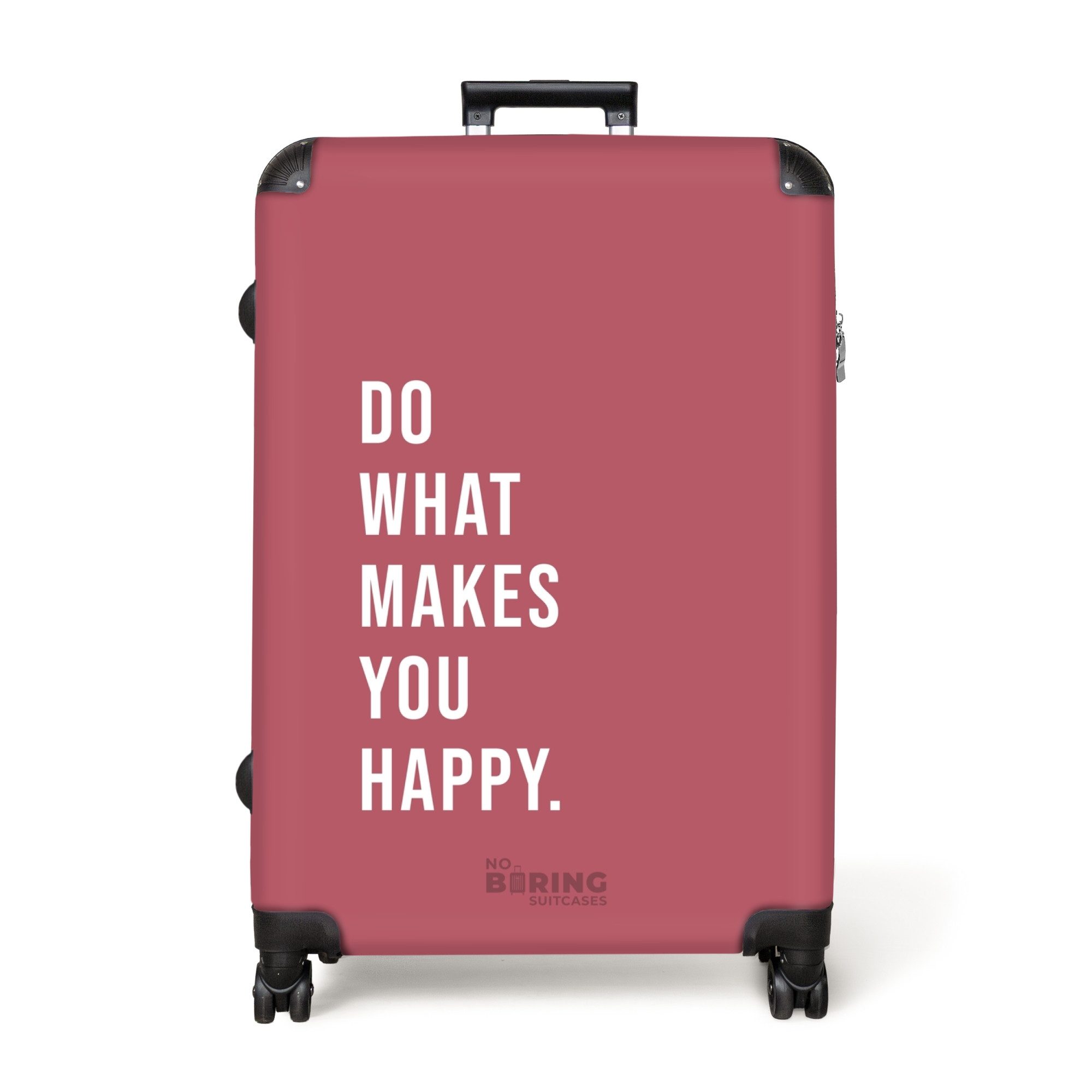NoBoringSuitcases.com© Hartschalen-Trolley Rosa mit Zitat "Tu, günstig online kaufen