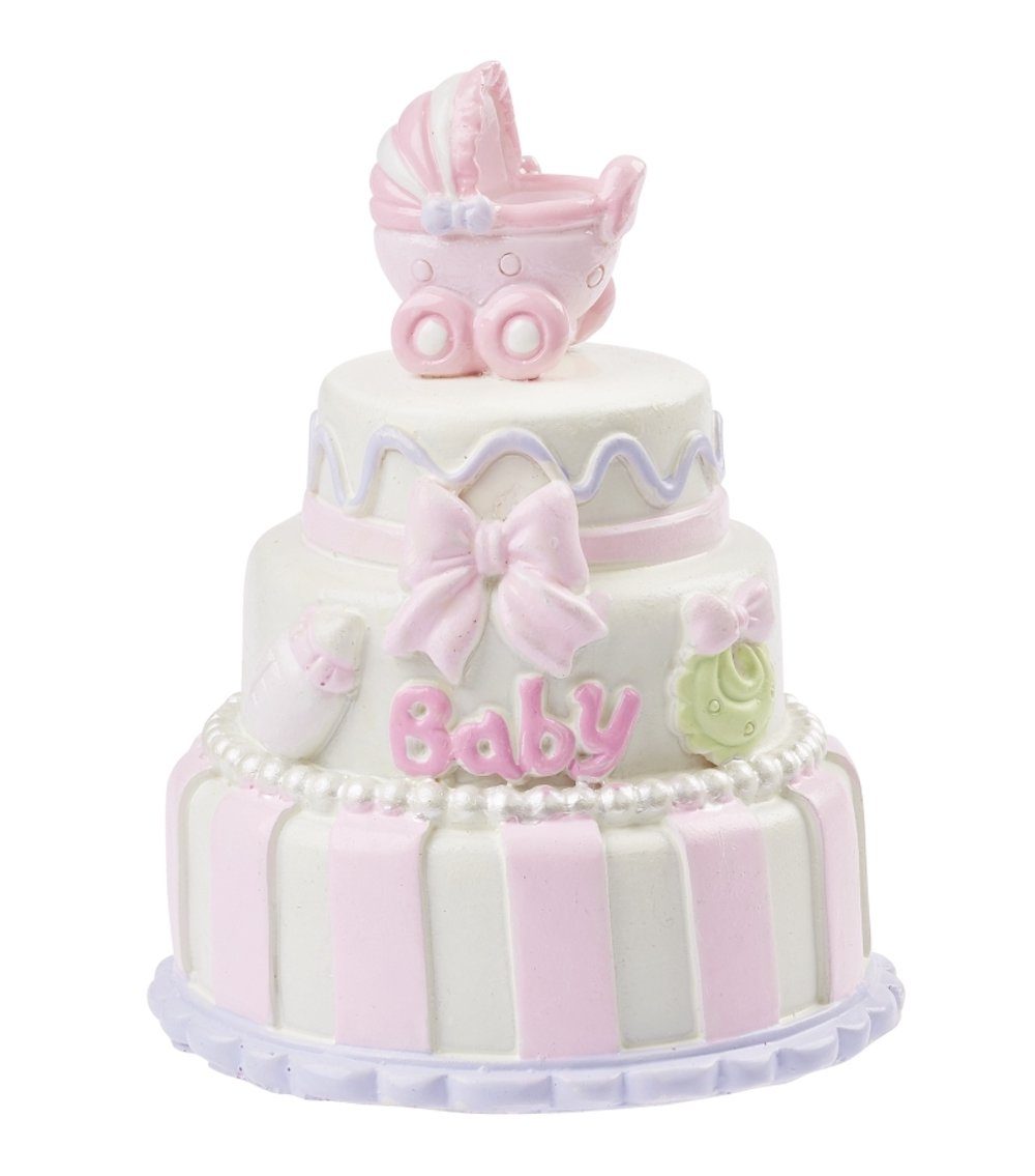 HobbyFun Dekofigur CREApop® Polyresinfigur Baby Torte, 7,5cm Rosa