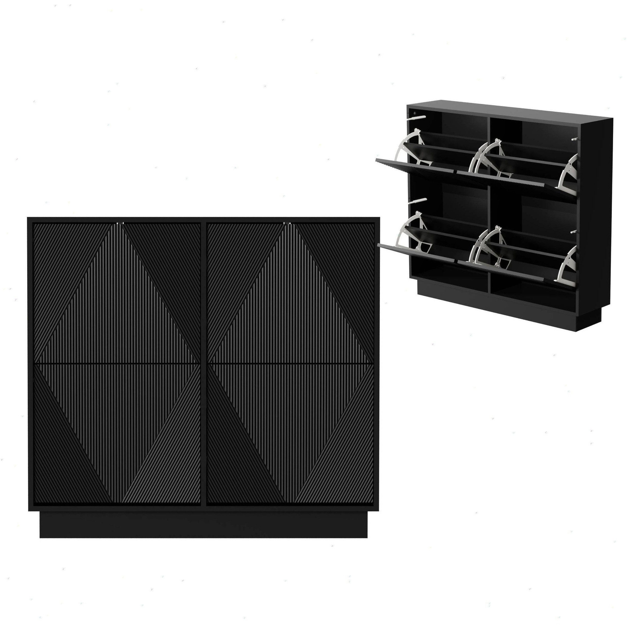 UEV Schuhschrank mit 4 Klappen Schuhregal günstig online kaufen