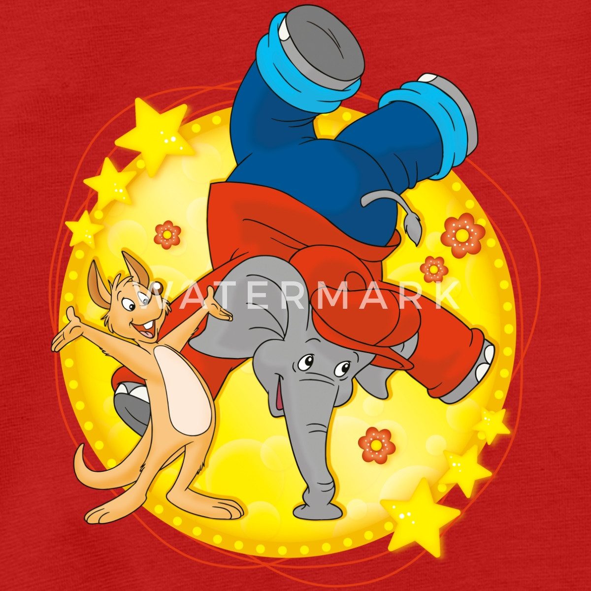 Spreadshirt Kurzarmbody Benjamin Blümchen Steht Auf Seinem Rüssel Kurzarm Tages Baby Body (1-tlg)