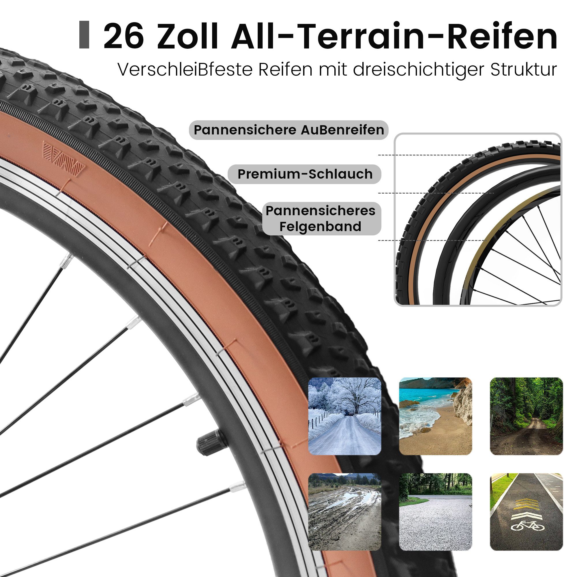 Velors Mountainbike 26 27.5 29 Zoll Fahrrad für Herren Damen, Mädchen und Jungen, 21 Gang, Kettenschaltung, (V-Bremse, Federgabel), Hochwertiger Rahmen, MTB Hardtail Fahrrad Bike, Jugendfahrrad