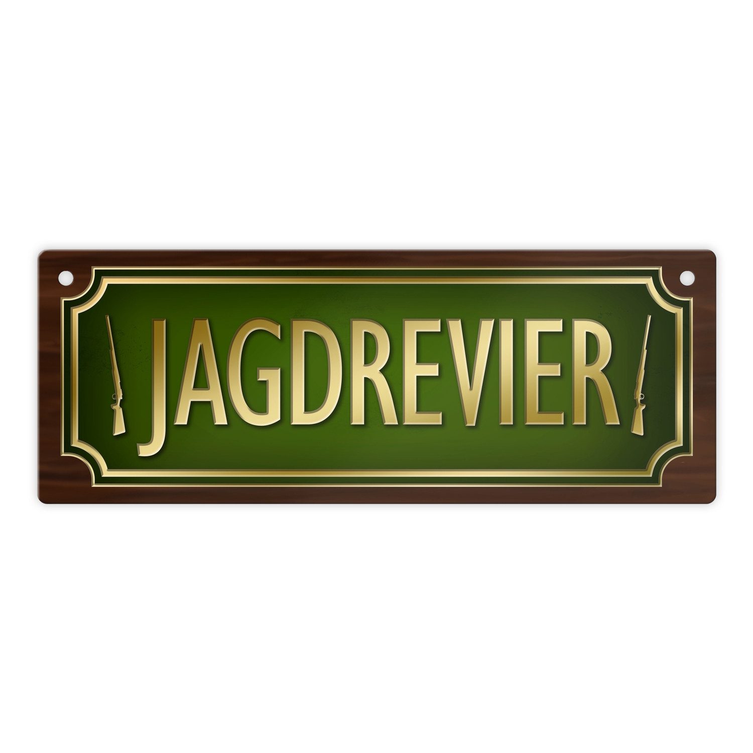 Metallschild Metallschild mit Jagd Motiv und Spruch: Jagdrevier Schild Türschild
