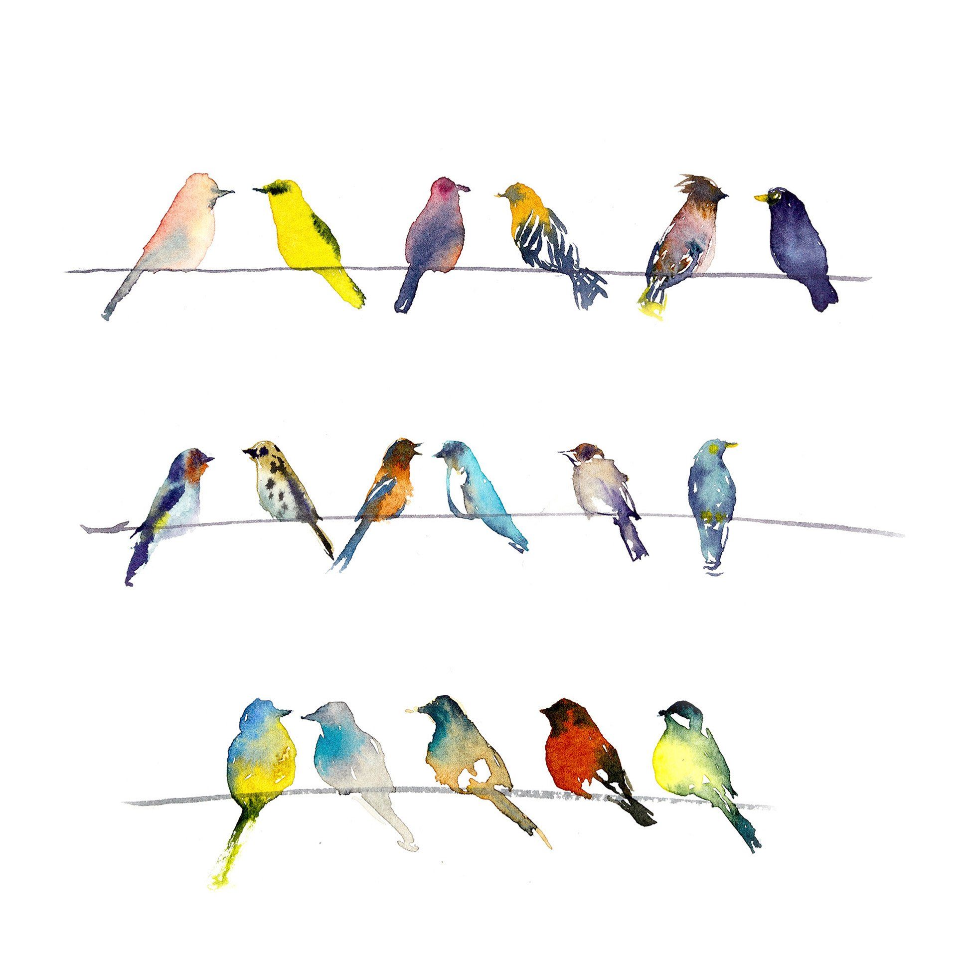 Fasana Papierserviette 20 Servietten Birds Community 33x33cm, (20 St)