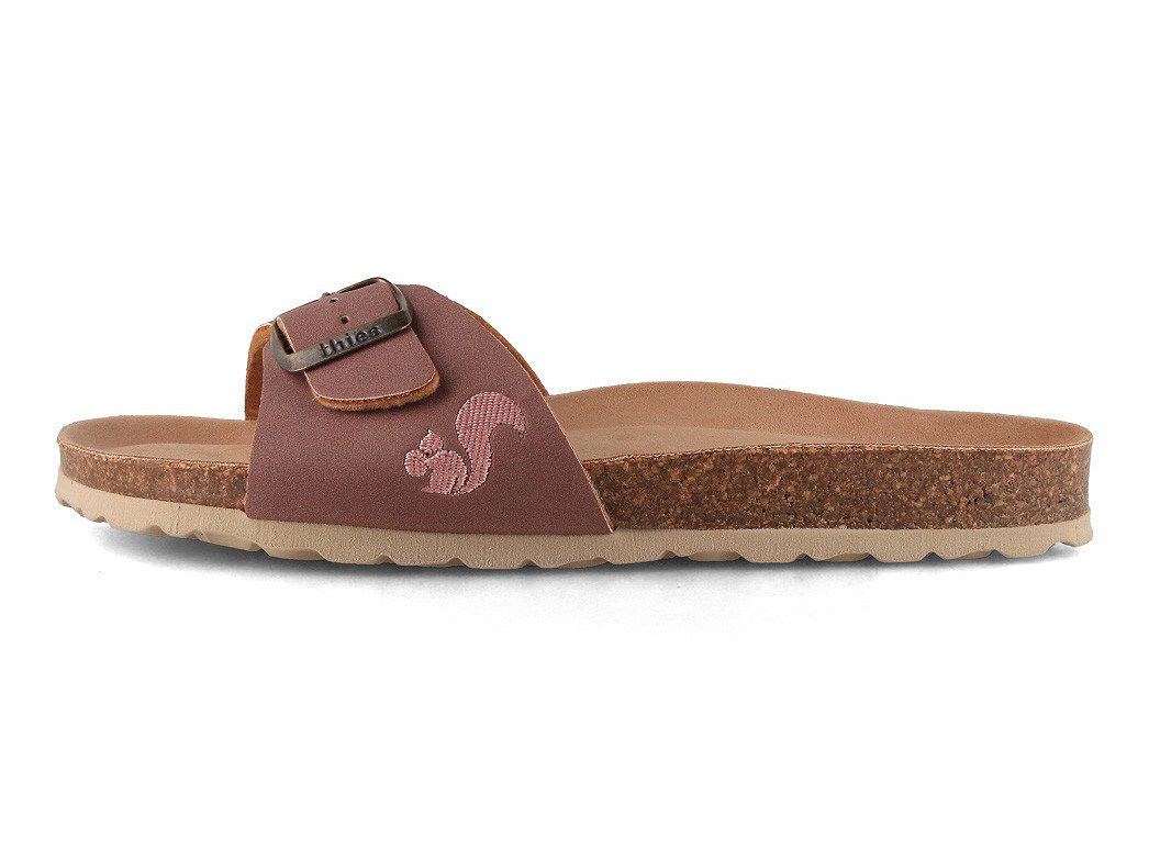 thies Pantoletten Eco Bio Strap Sandale, malva Hausschuh vegan