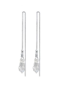 Elli Paar Ohrhänger Kristall Tropfen Elegante Durchzieher 925 Silber, Tropfen
