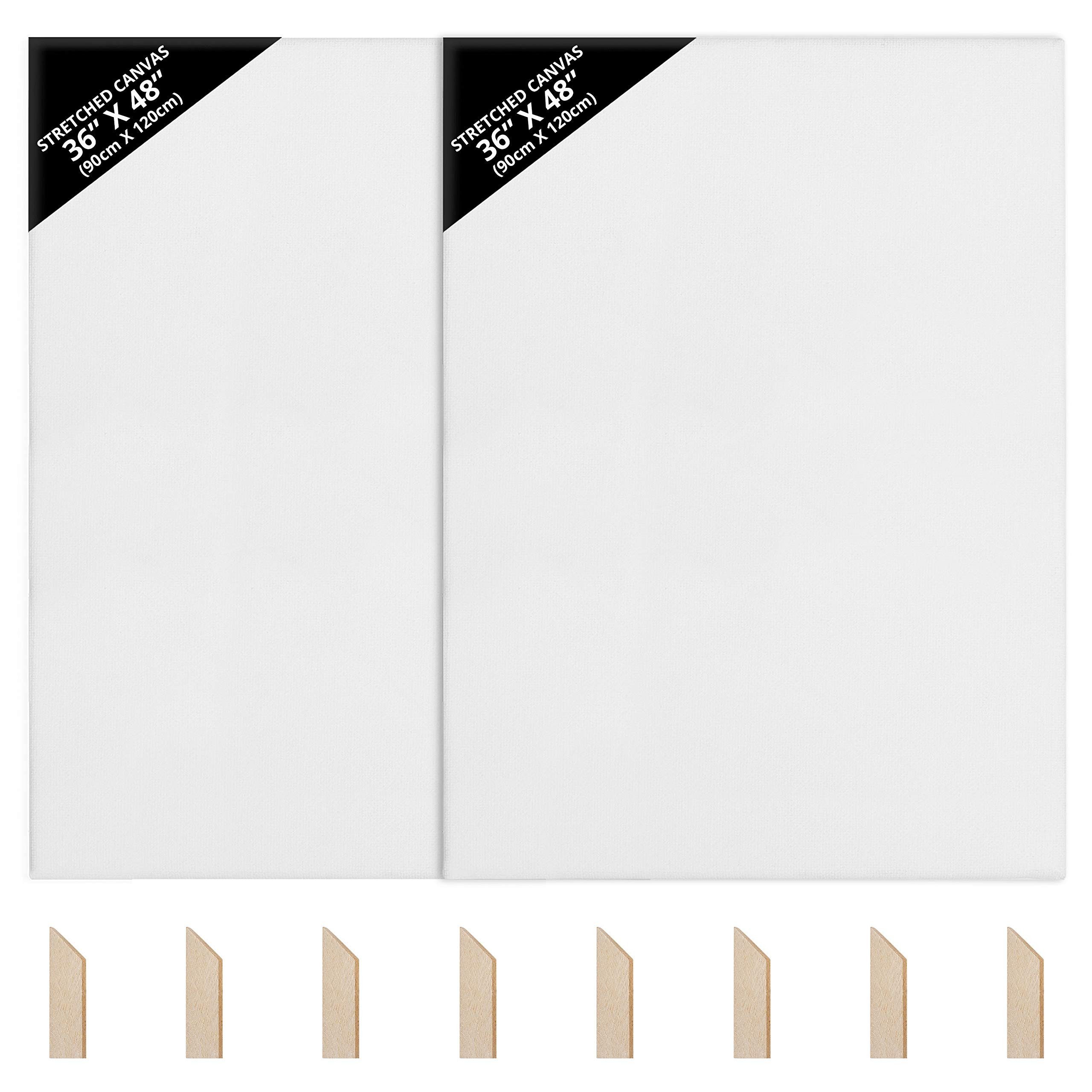 Kurtzy Leinwand Canvas for Painting 90x120cm (2-Pack) - Wood Frame for Acrylic & Oil