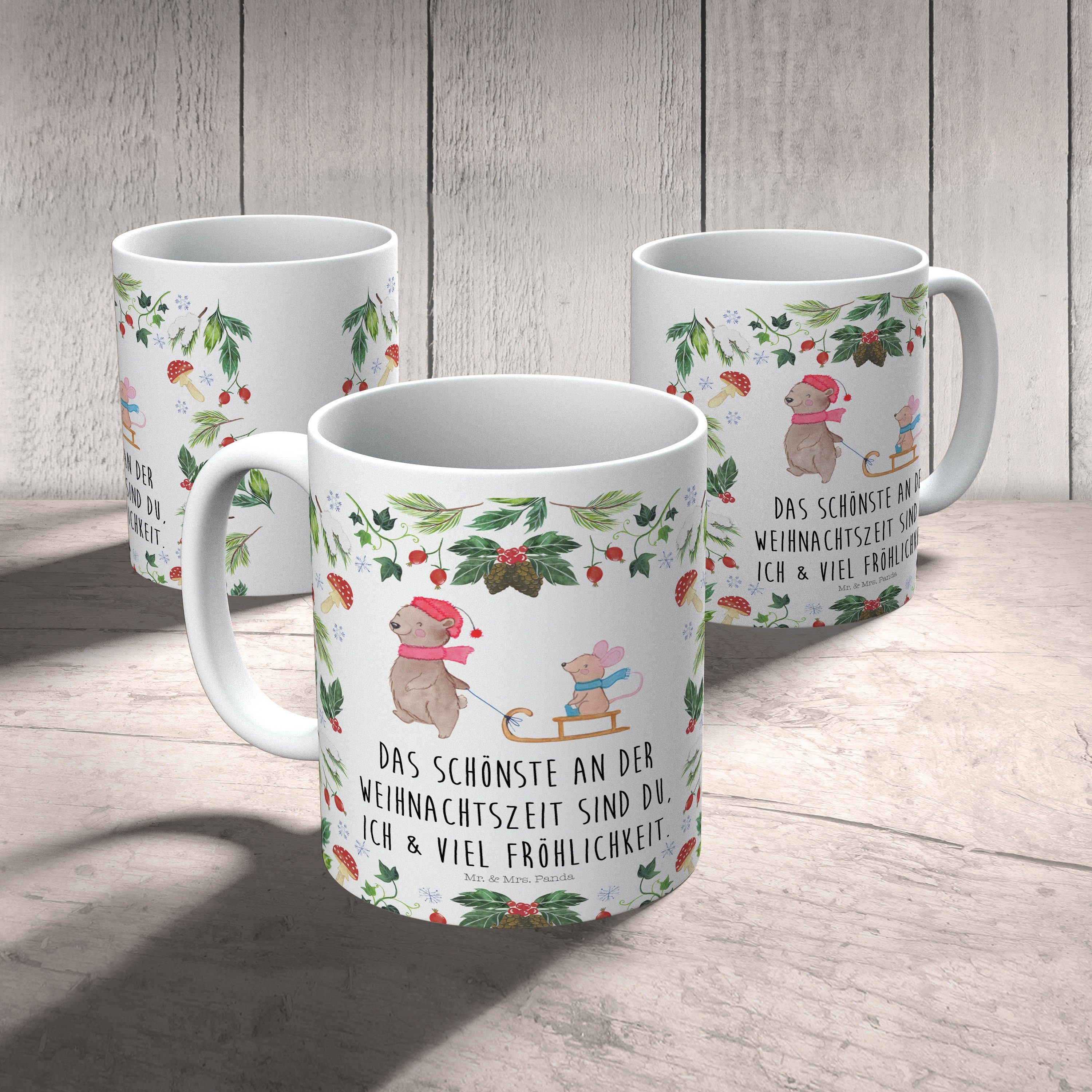 - Bär Schlitten Keramik Mr. Mrs. Geschenk, Weiß Tasse, Maus Sprüche, Panda - Tasse Tasse & Teetasse,