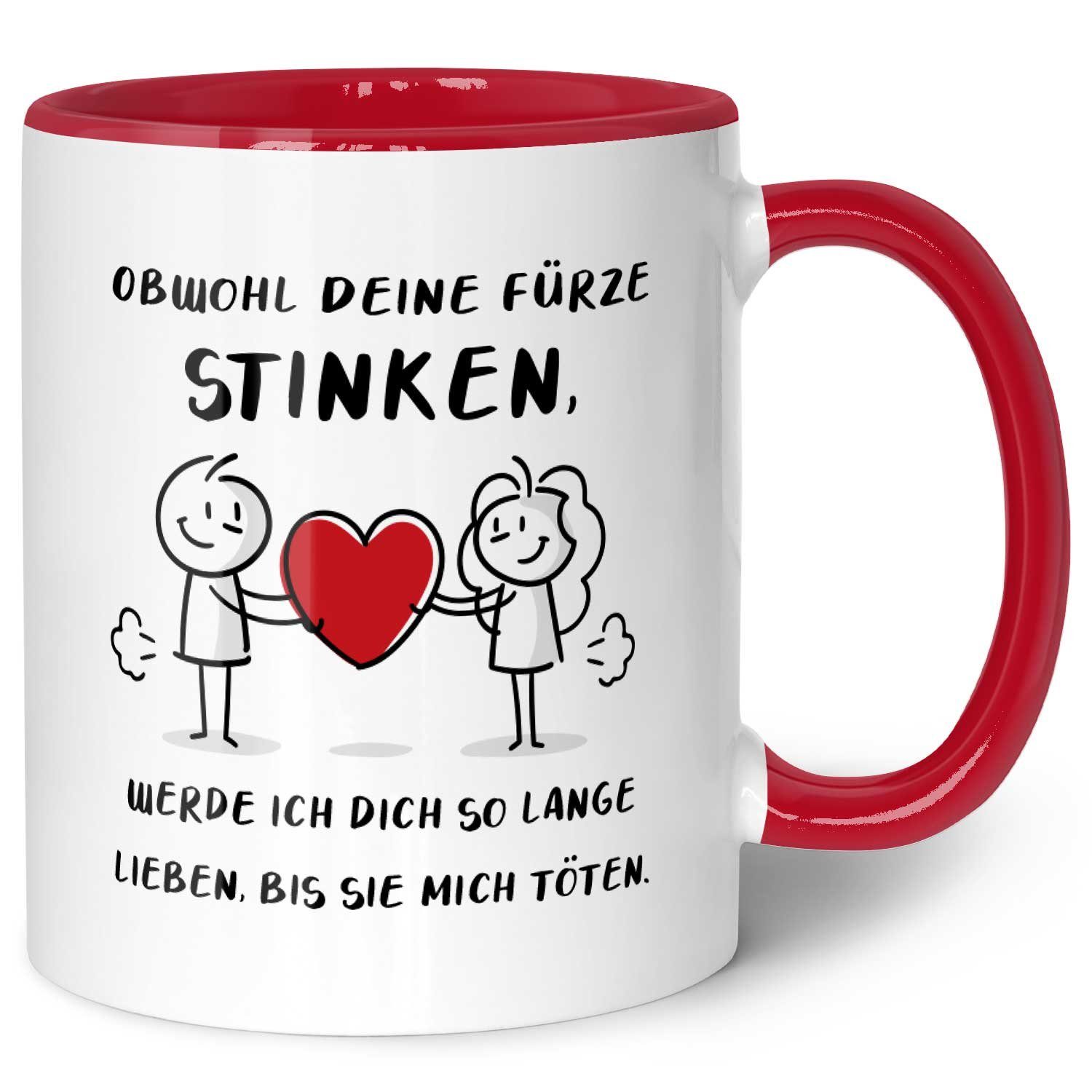 GRAVURZEILE Tasse mit Spruch - Deine Fürze stinken - Lustiges Geschenk für Freunde -, Keramik