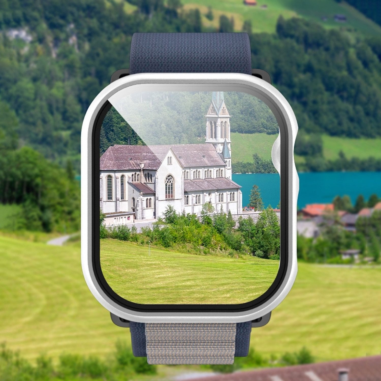 Wigento Smartwatch-Hülle Für Apple Watch Series 11 / 10 46mm Kunststoff Hülle + H9 Glas Schwarz, Schutzhülle aus PC + gehärtetem Glas für Rundumschutz