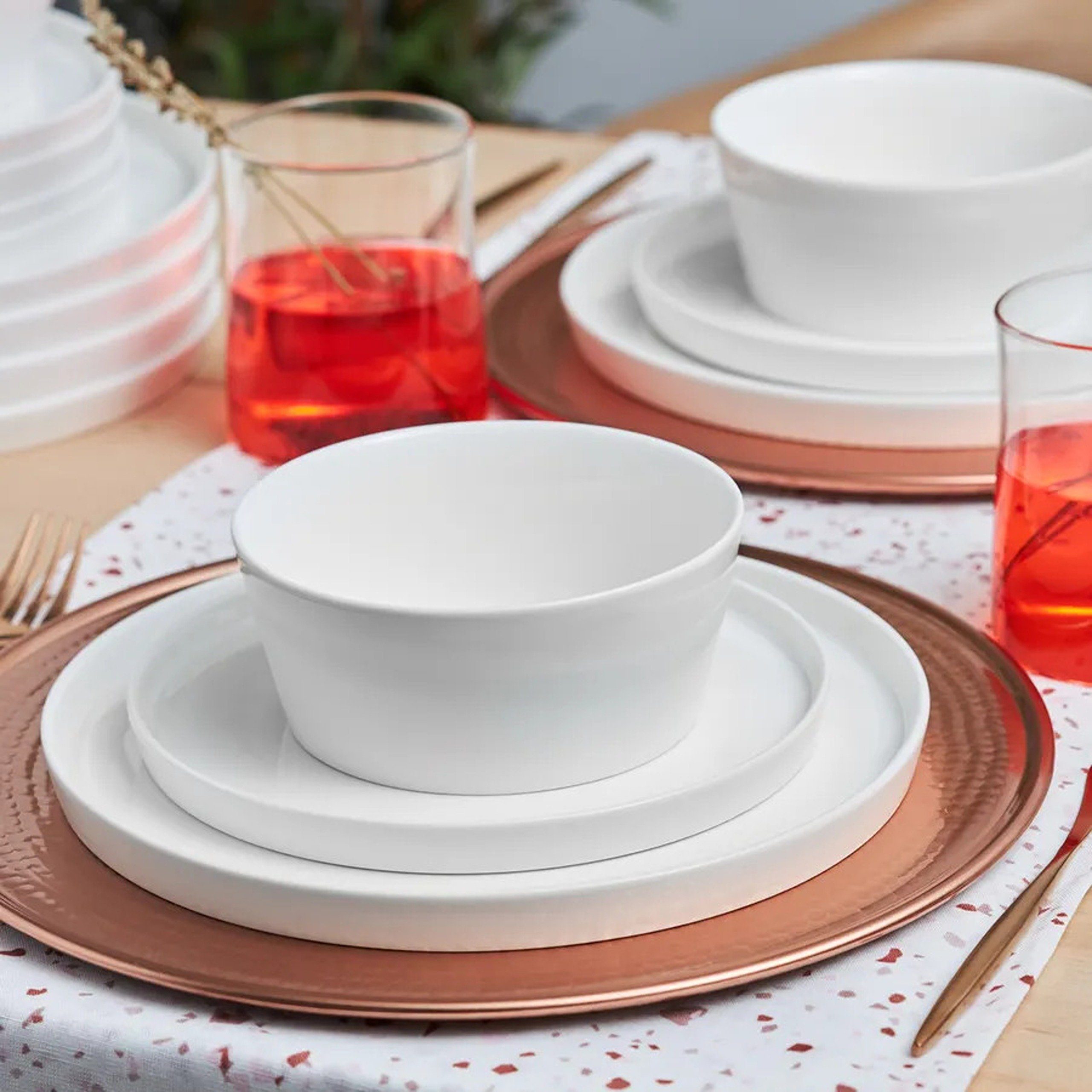 Karaca Geschirr-Set Salvare New Bone Geshirrset 6 Personen, 18-teilig, Kombigeschirr New Bone Tafelservice Тарелкиset Spülmaschinenfest