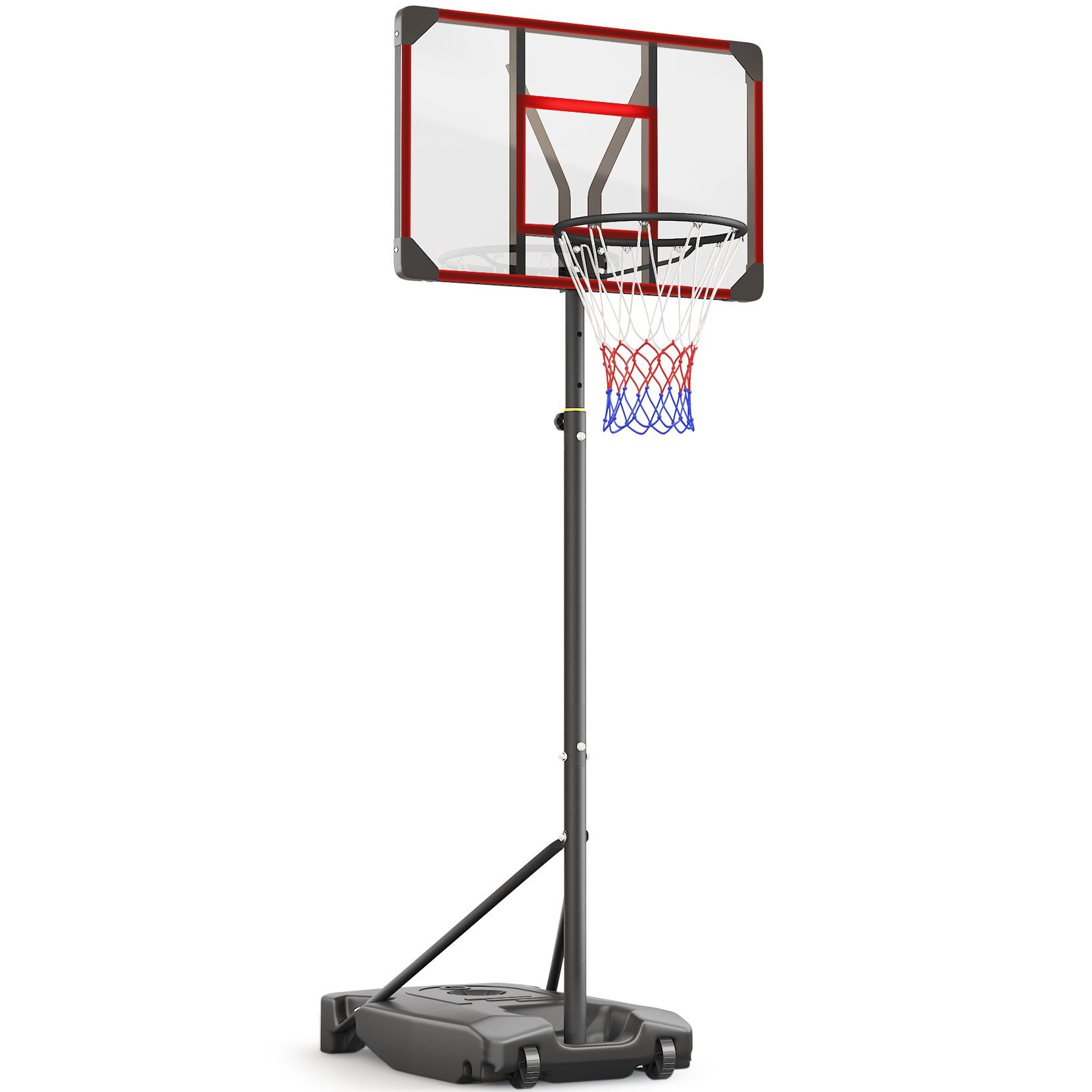 Yohood Basketballkorb 147–260cm Indoor Outdoor Basketballständer für Teenager mit Rollen