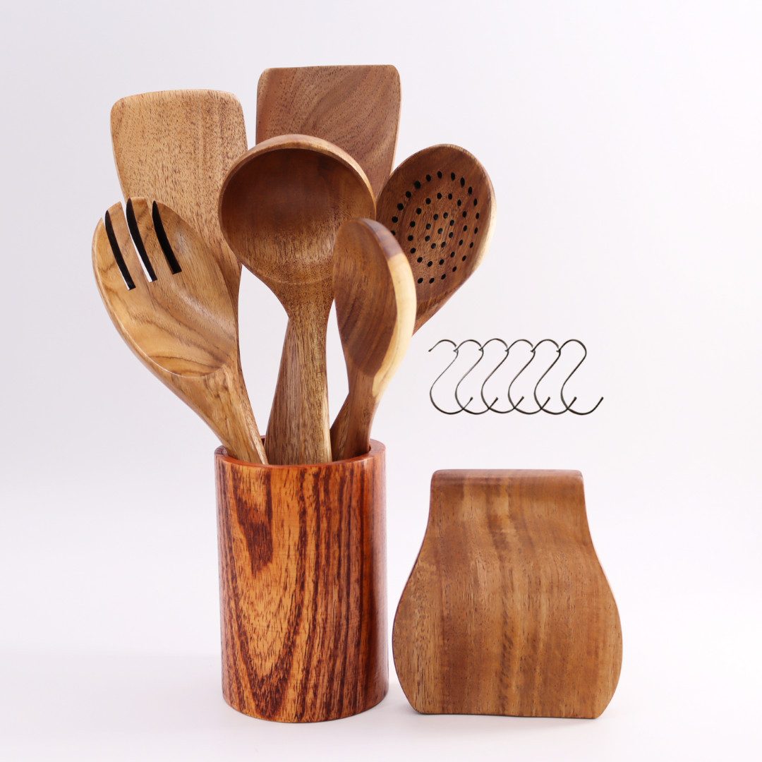 Lacers Kochlöffel Lacers PurpleLine - 14-Teiliges Kochlöffel set aus Holz, 14-teilig, 100 % Akazienholz – robust, hygienisch und lebensmittelecht – Bild 2 von 5