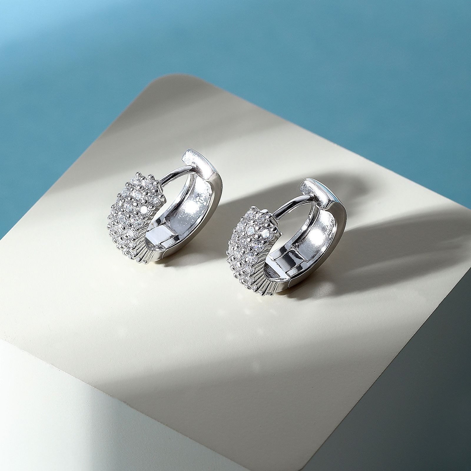 MORELLATO Paar Creolen Tesori SAIW144 925 Silber Zirkonia 12 mm Klappcreolen Damen