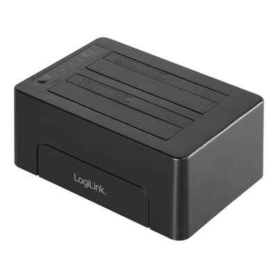 LogiLink Festplatten-Dockingstation QP0028, (1 St., USB 3.1 Gen 2 Quickport), 2-Port für 2,5/3,5" SATA HDD/SSD schwarz mit Netzteil