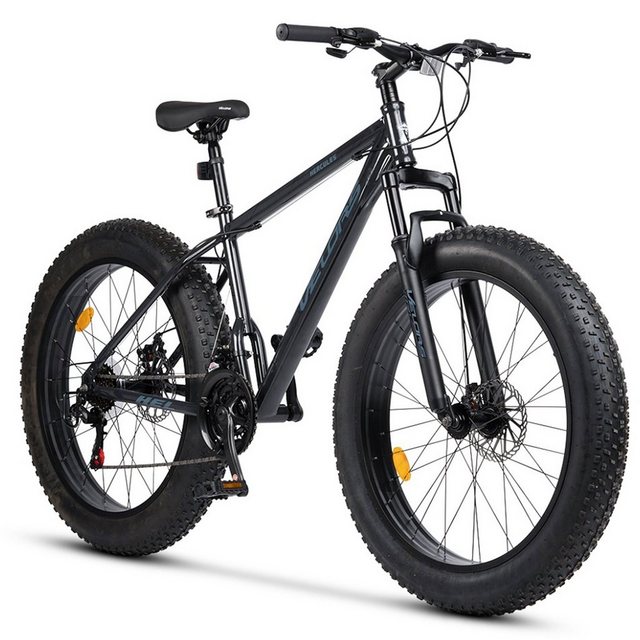 Velors Fatbike 26 Zoll Mountainbike 4,0 Fatbike MTB, 21 Gang Shimano Tourney TZ-500 Schaltwerk, Kettenschaltung, Hardtail mit Federgabel mechanische Scheibenbremse Kettenschaltung