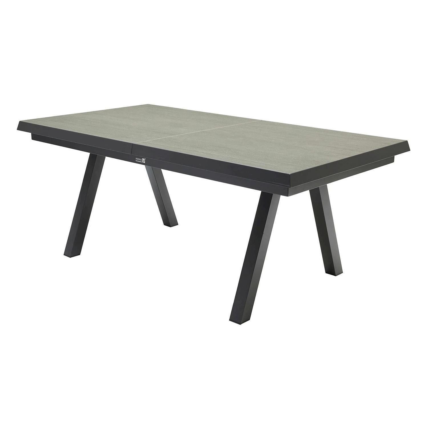 Outdoor Gartentisch VIVERA, Anthrazit, Grau, Aluminium, Sinterstein, Ausziehbar, B 160/210 x H 75 x T 100 cm