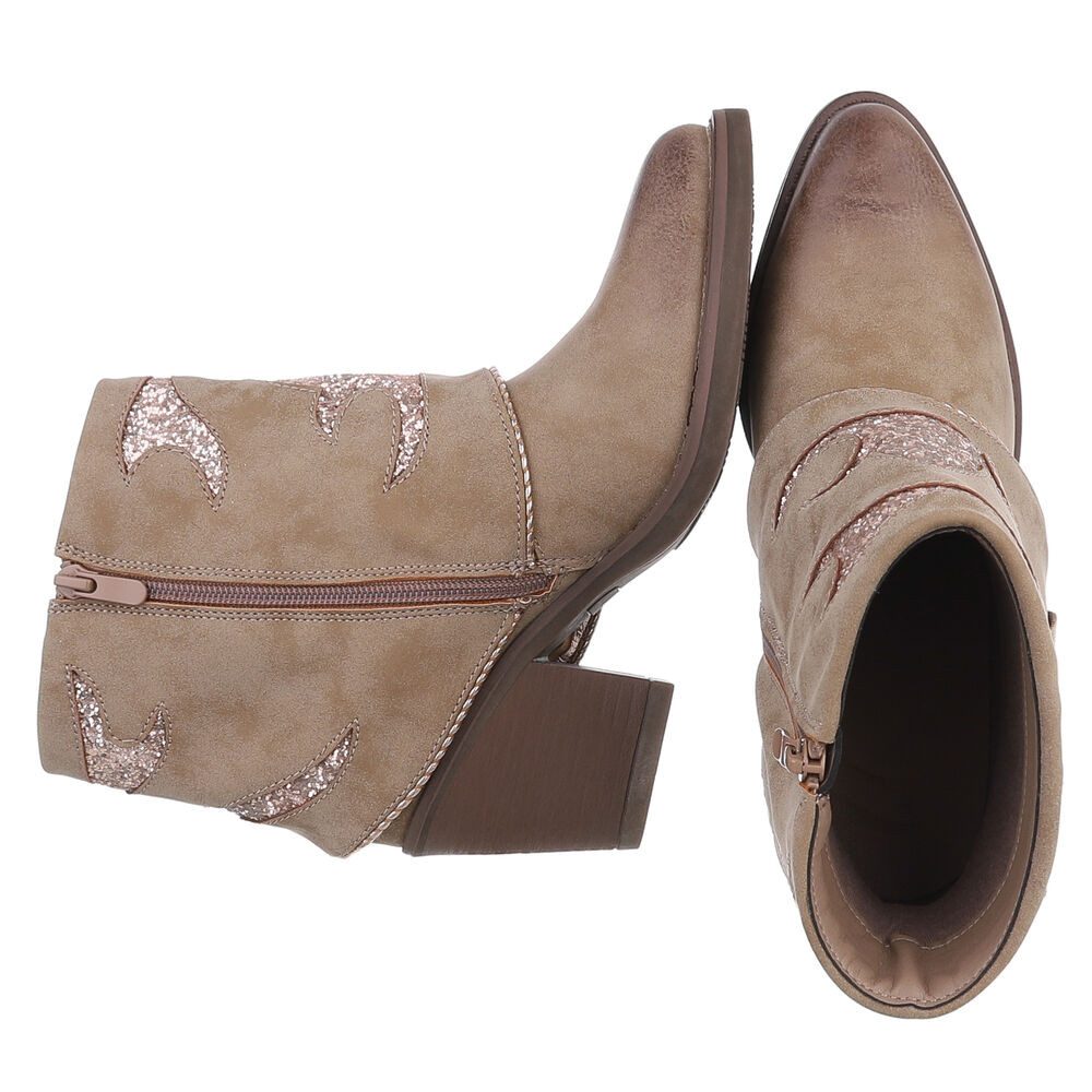 Ital-Design Modische Stiefelette mit Glitzer-Details für günstig online kaufen