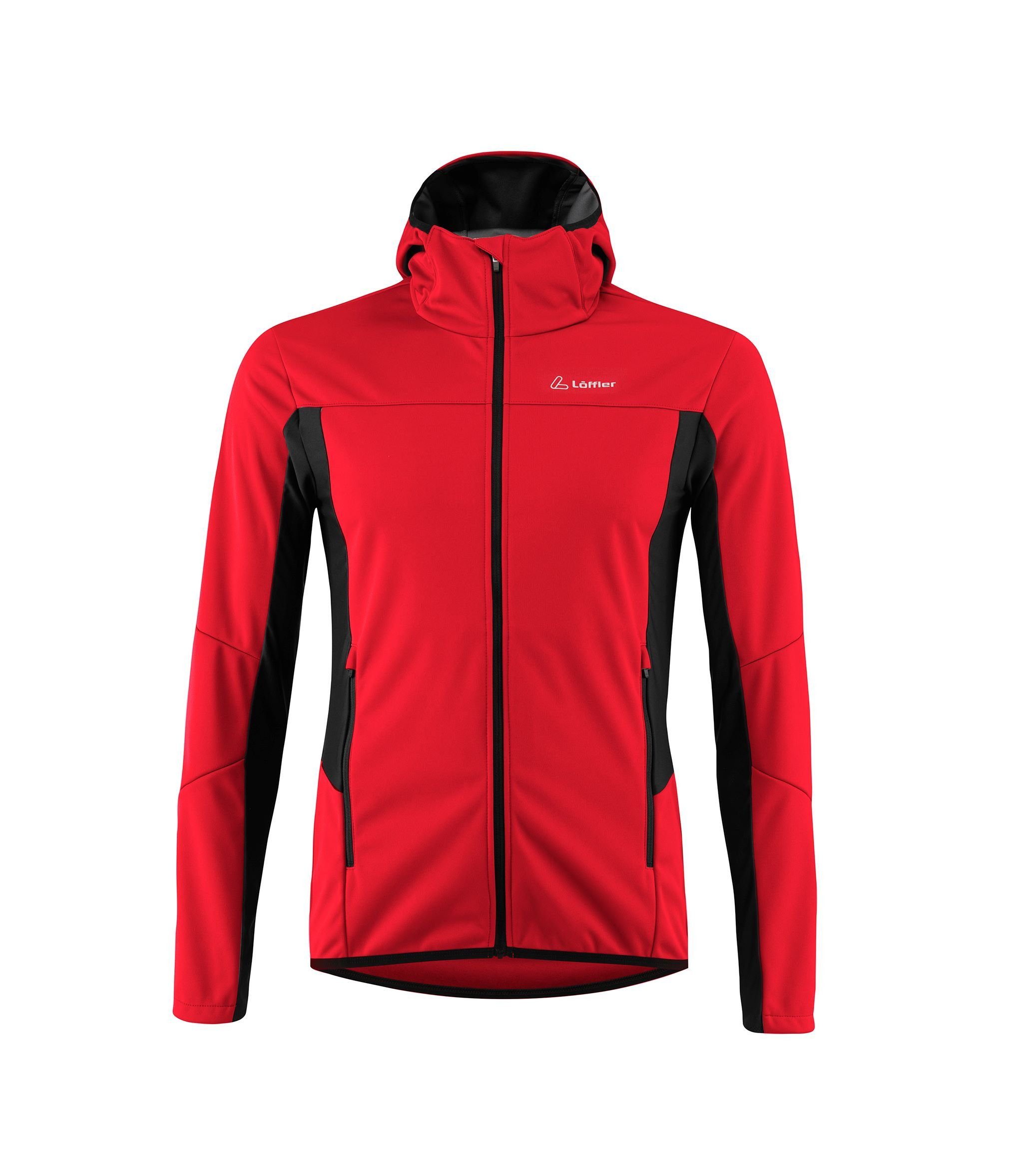 Löffler Softshelljacke Hooded North AB Light (winddicht, wärmeisolierend) rot Herren